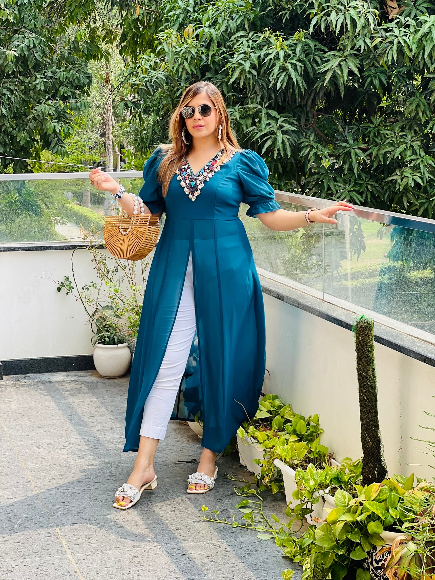 Peacock Shell Slit Top