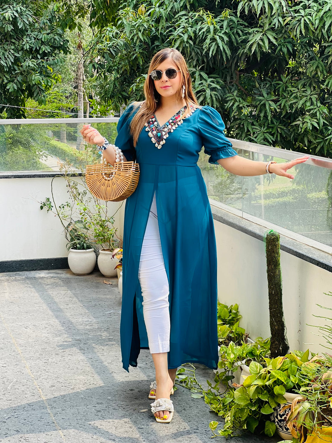 Peacock Shell Slit Top