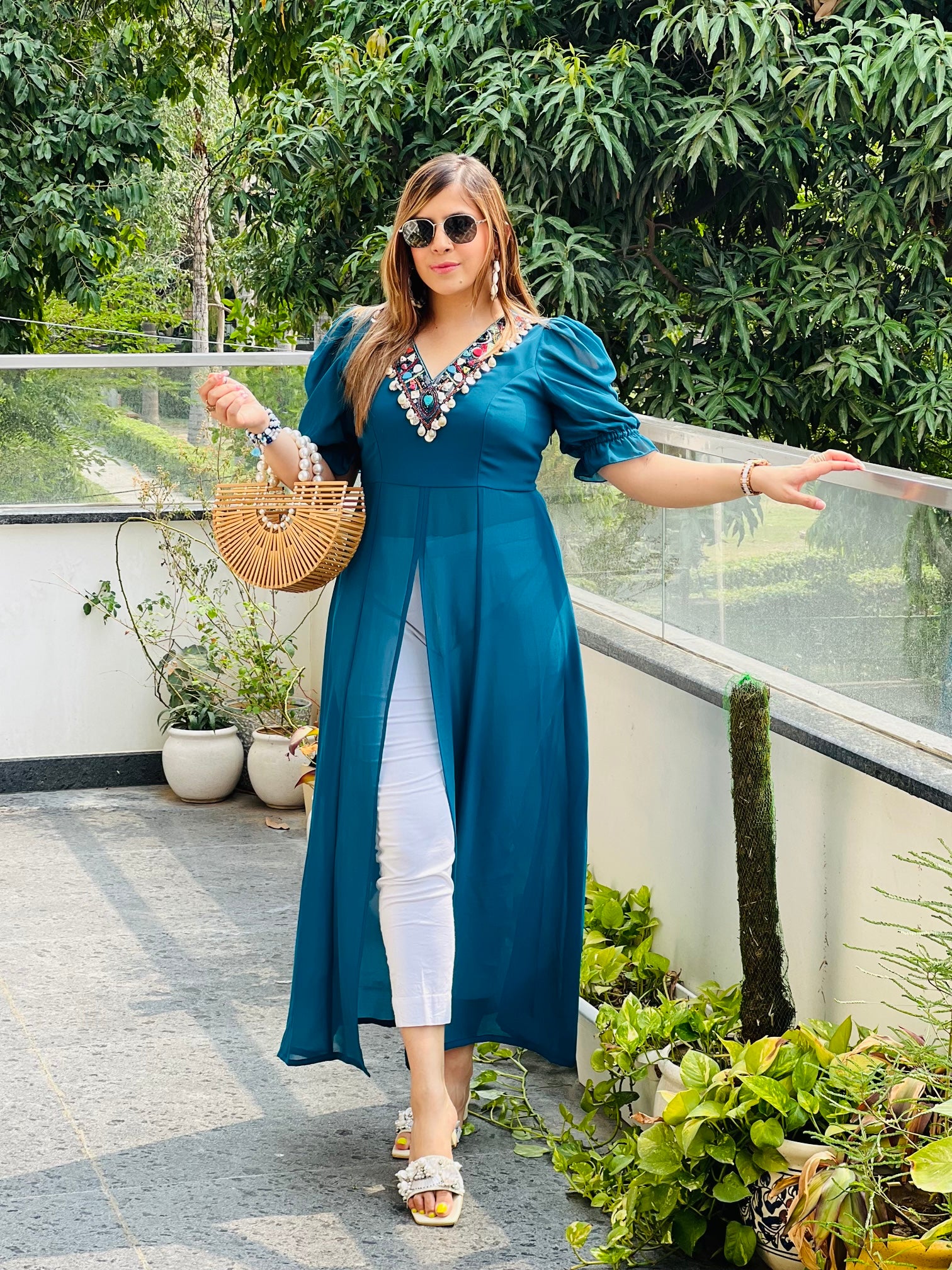 Peacock Shell Slit Top