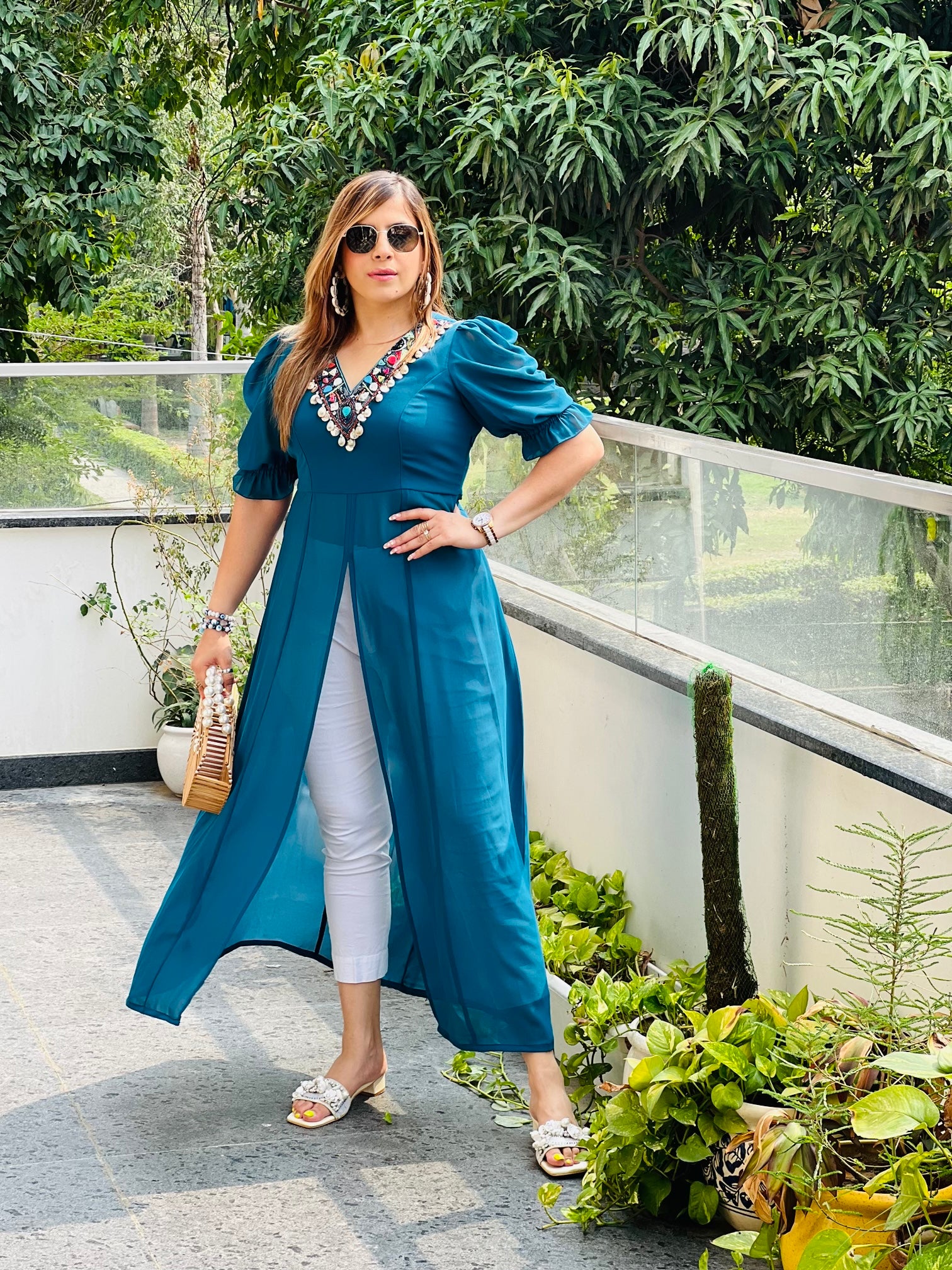 Peacock Shell Slit Top