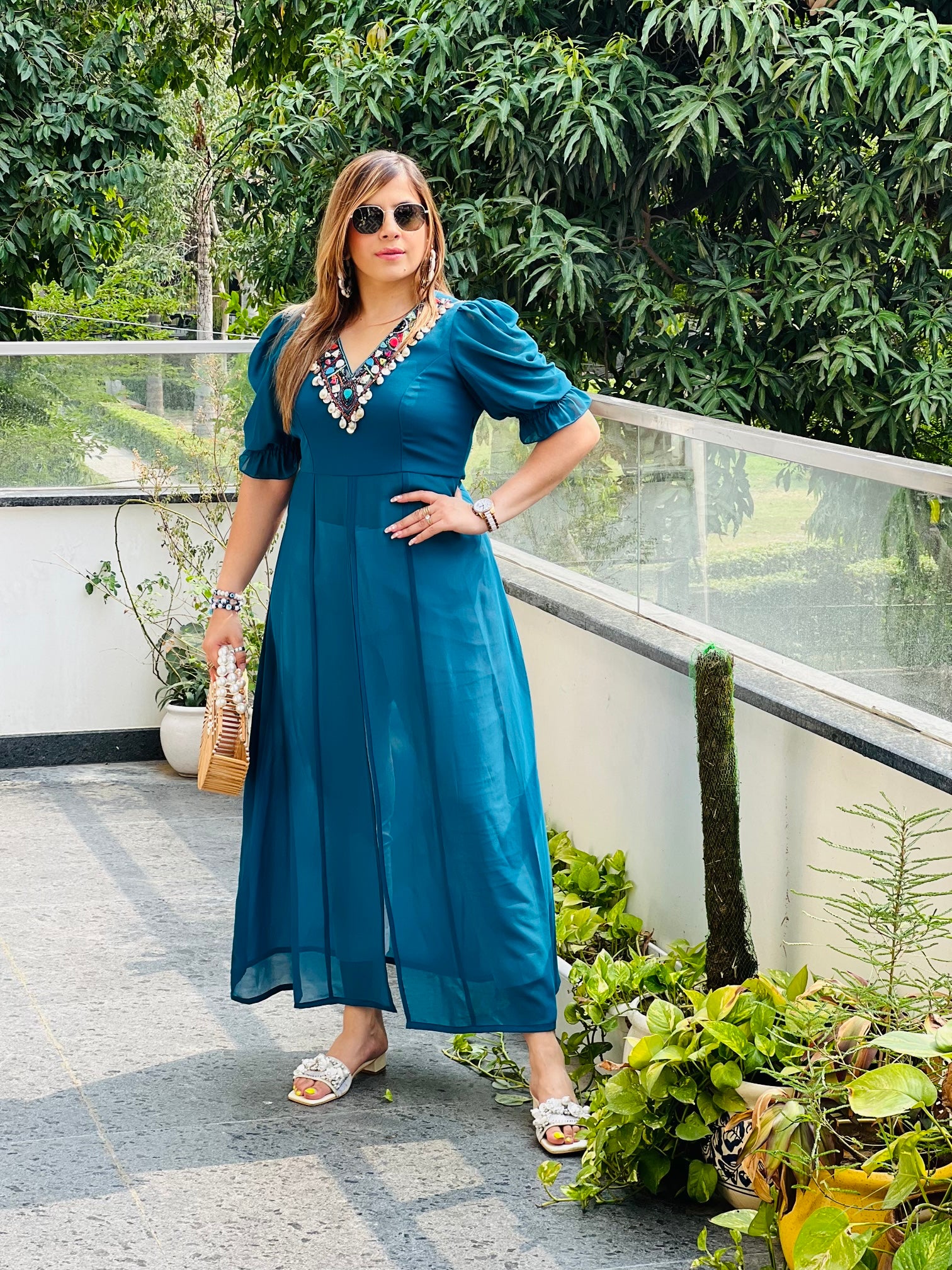 Peacock Shell Slit Top