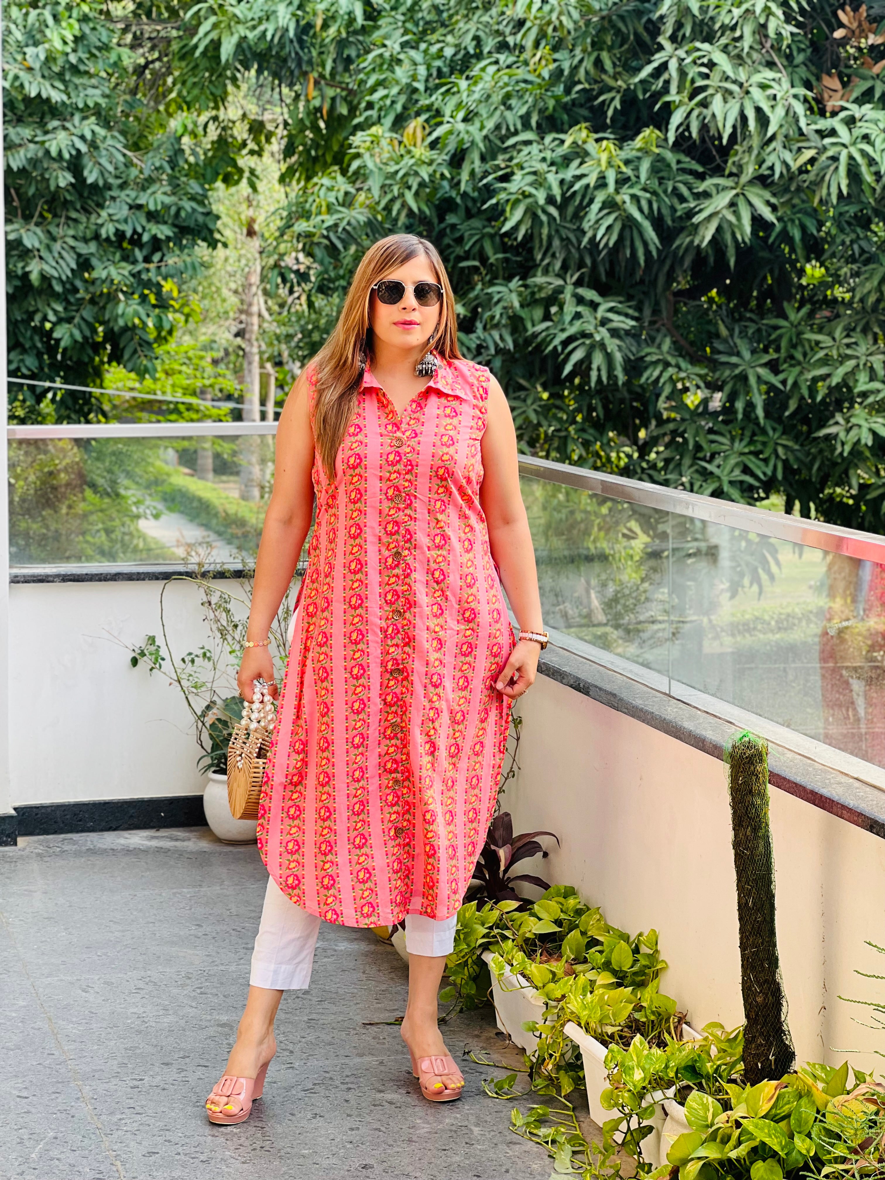 Pink Cotton Kurti