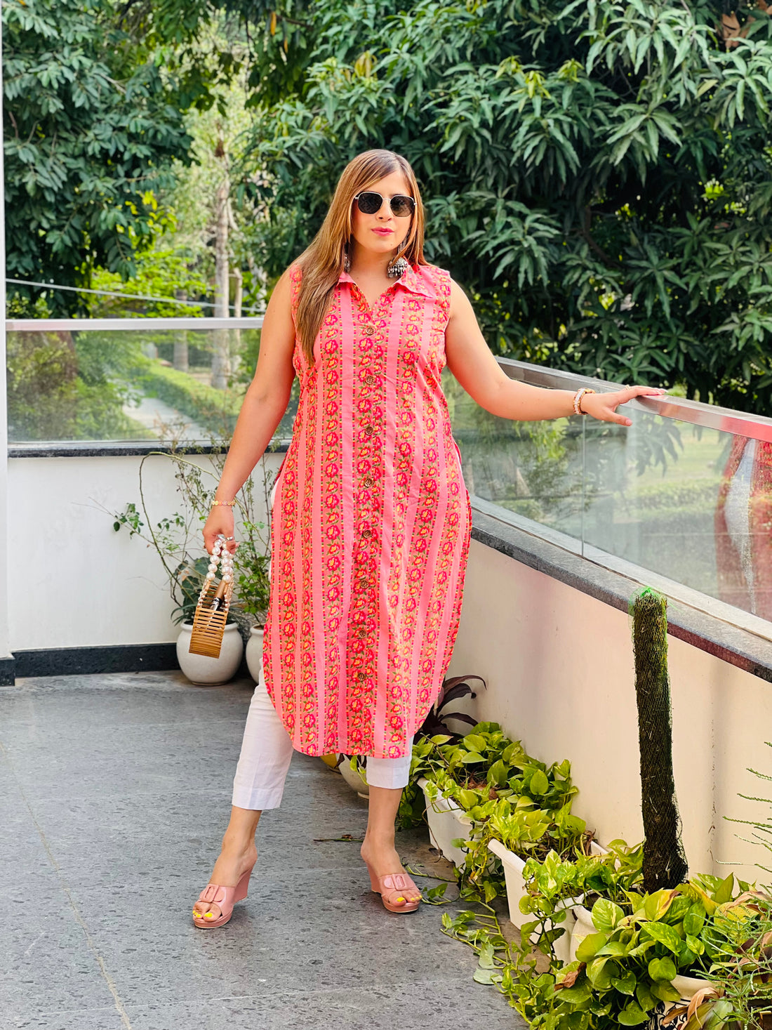 Pink Cotton Kurti