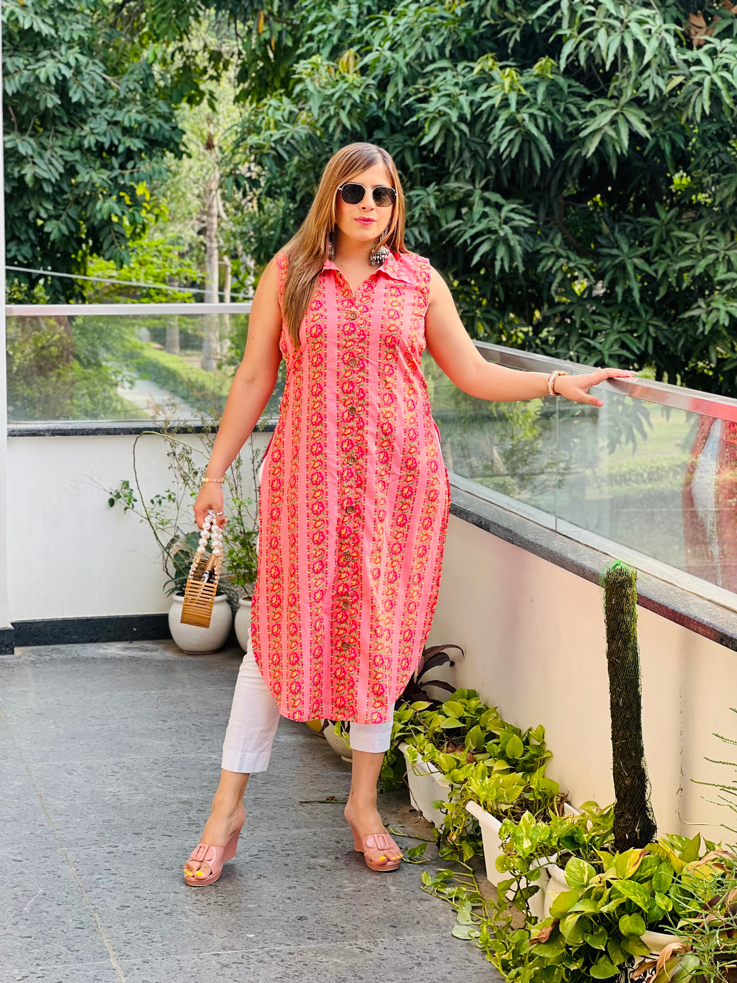 Pink Cotton Kurti