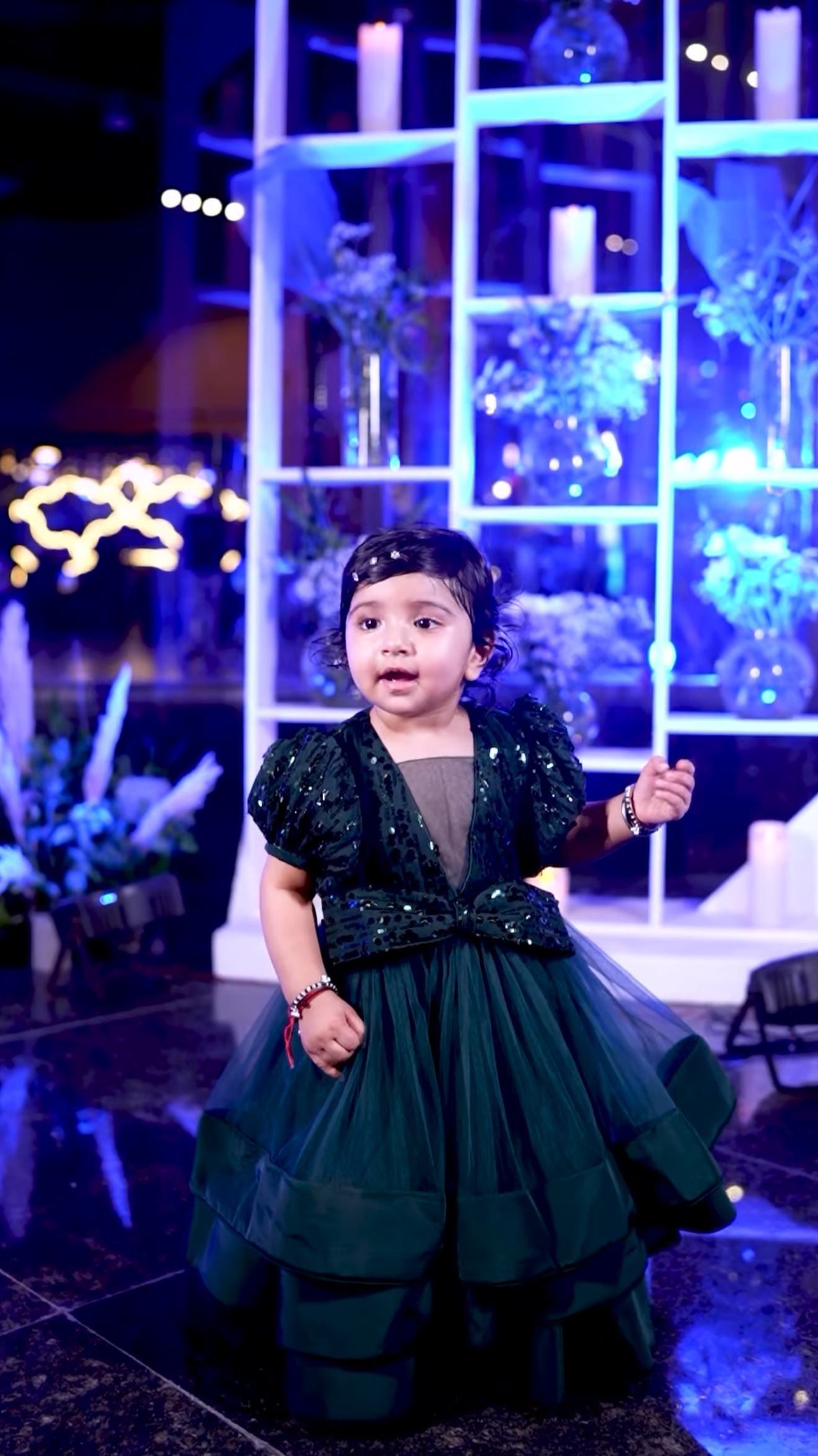 Bottle Green Baby Girl Gown