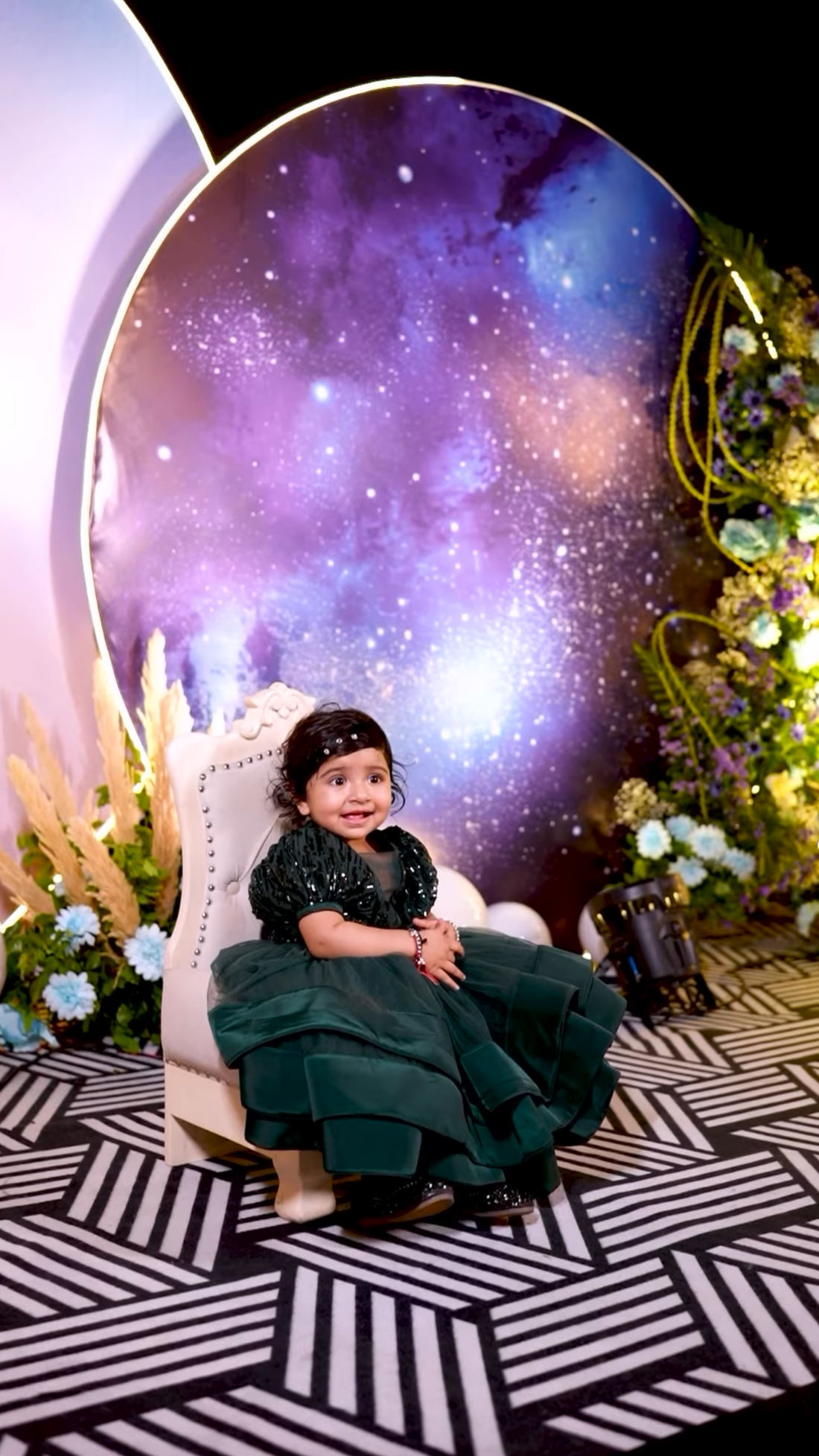 Bottle Green Baby Girl Gown