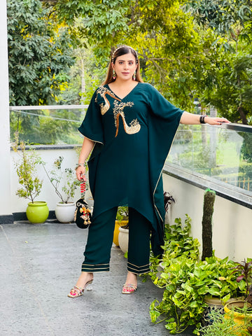 Peacock Heels Kaftan Suit