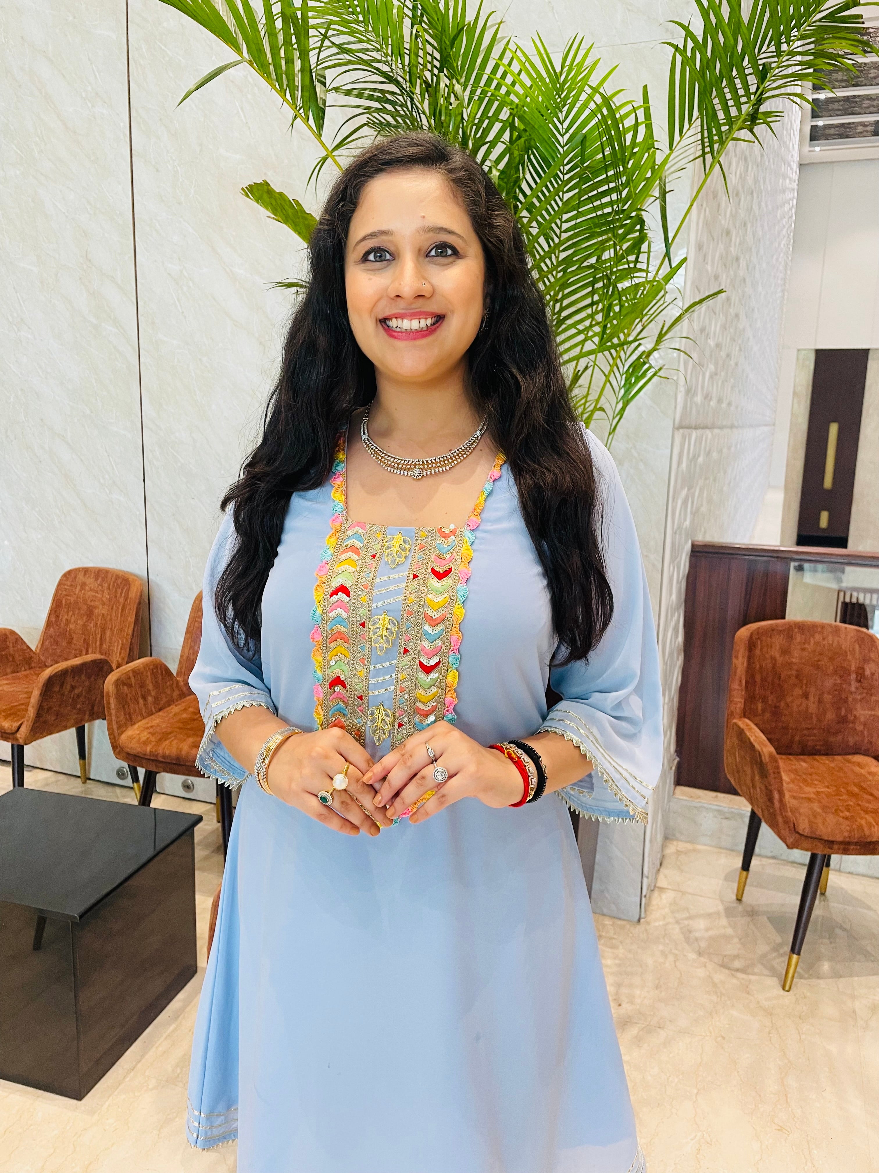 Sky Blue Desi Co-Ord Lakhina Couture Sky Blue Desi Co-Ord Lakhina Couture