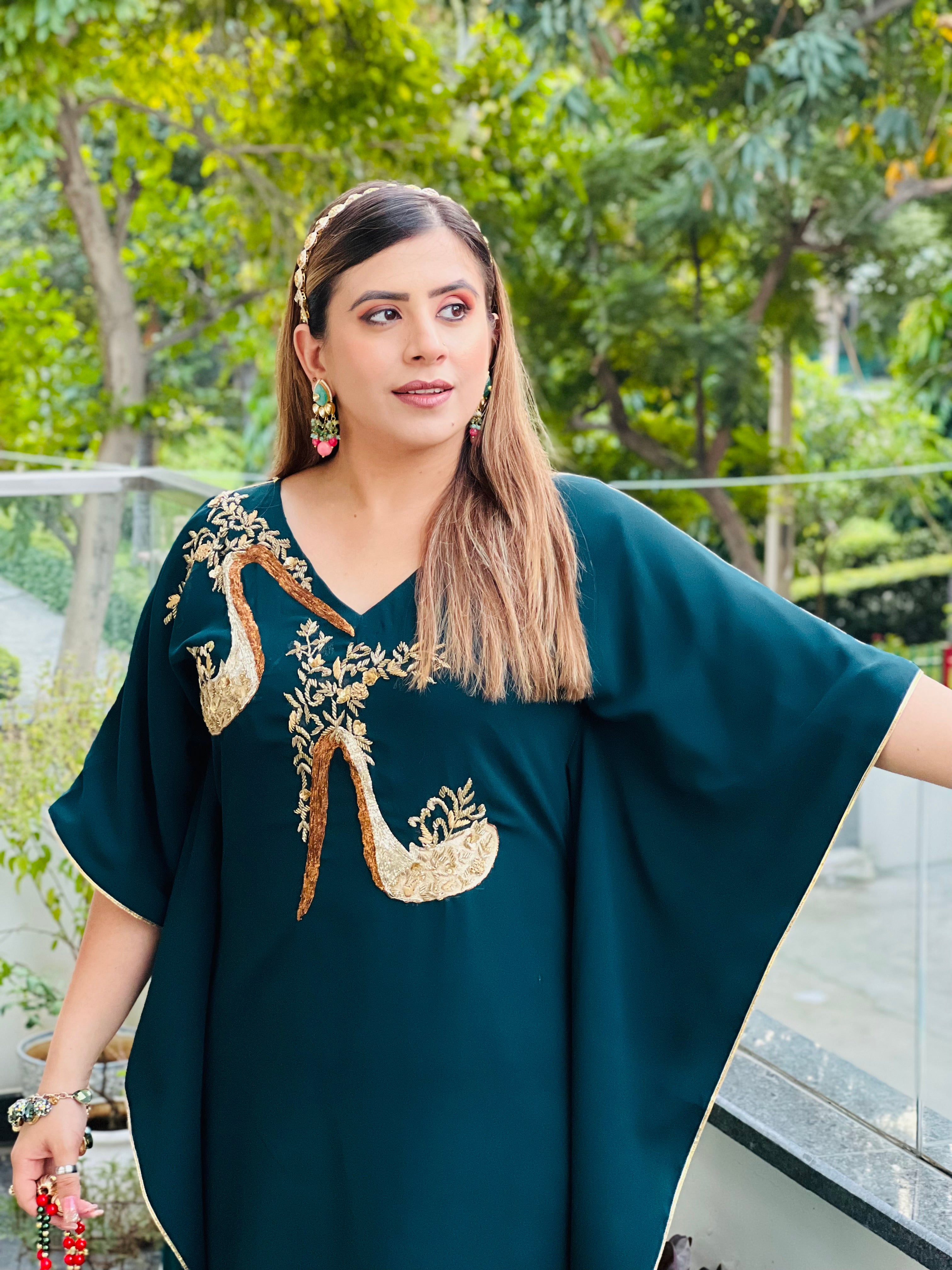 Peacock Heels Kaftan Suit