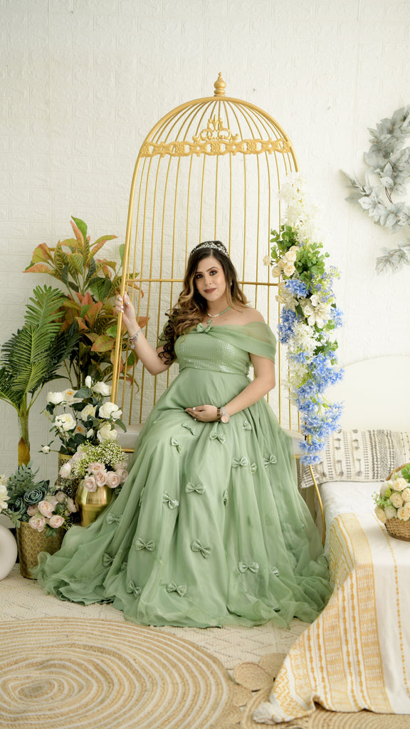 Sage Green Maternity Gown