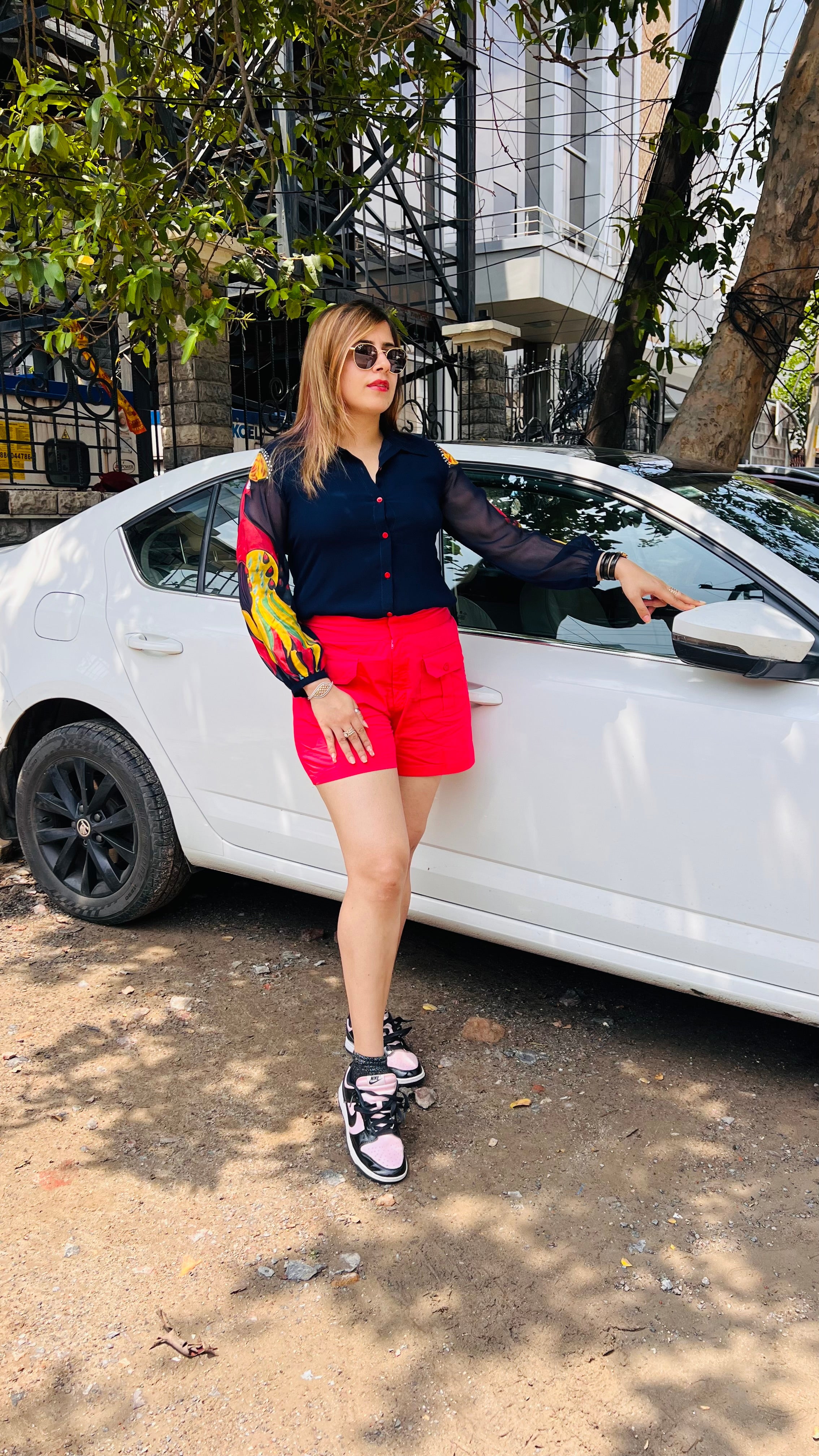 Navy Blue Handpainted Shirt