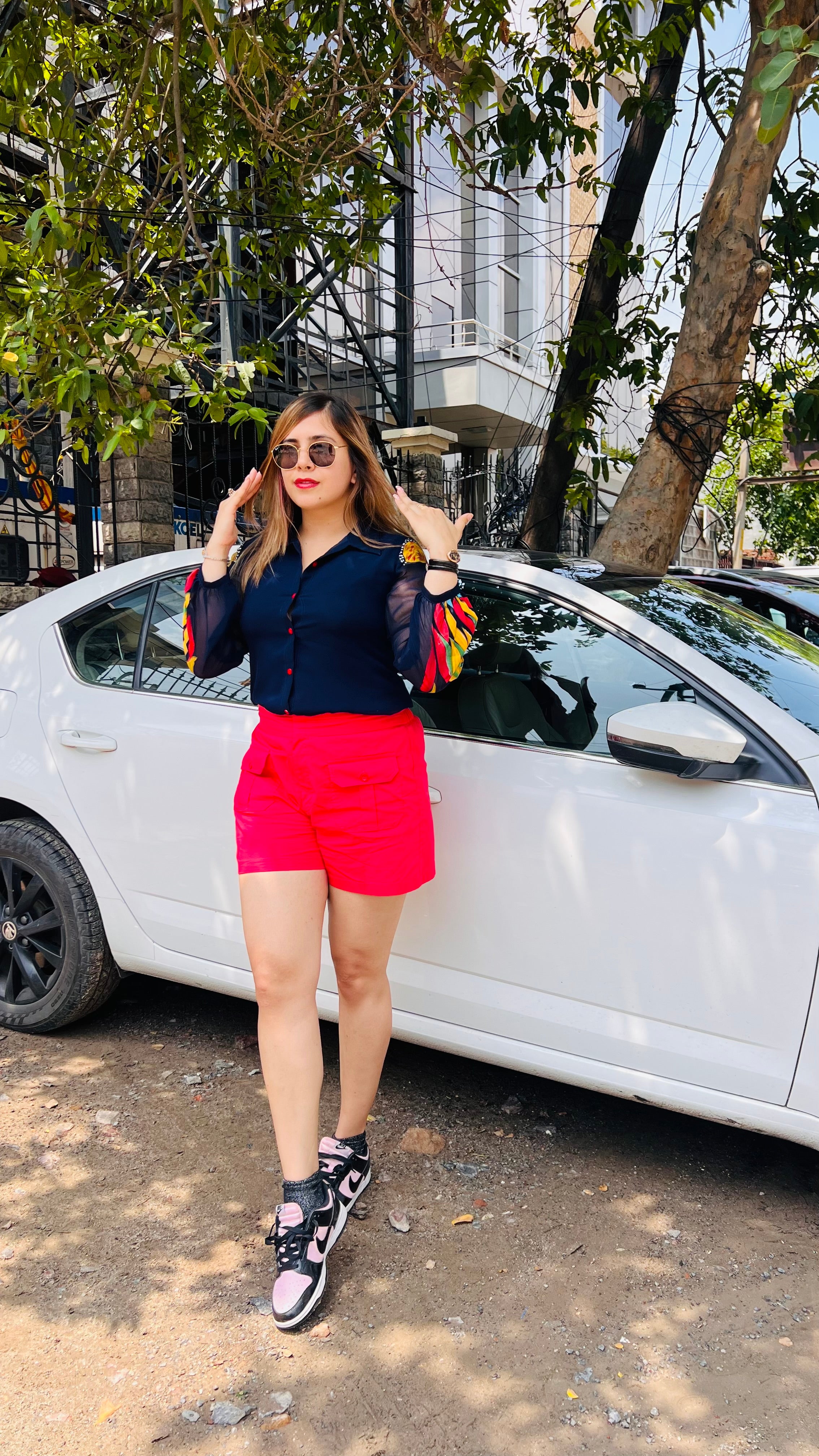 Navy Blue Handpainted Shirt