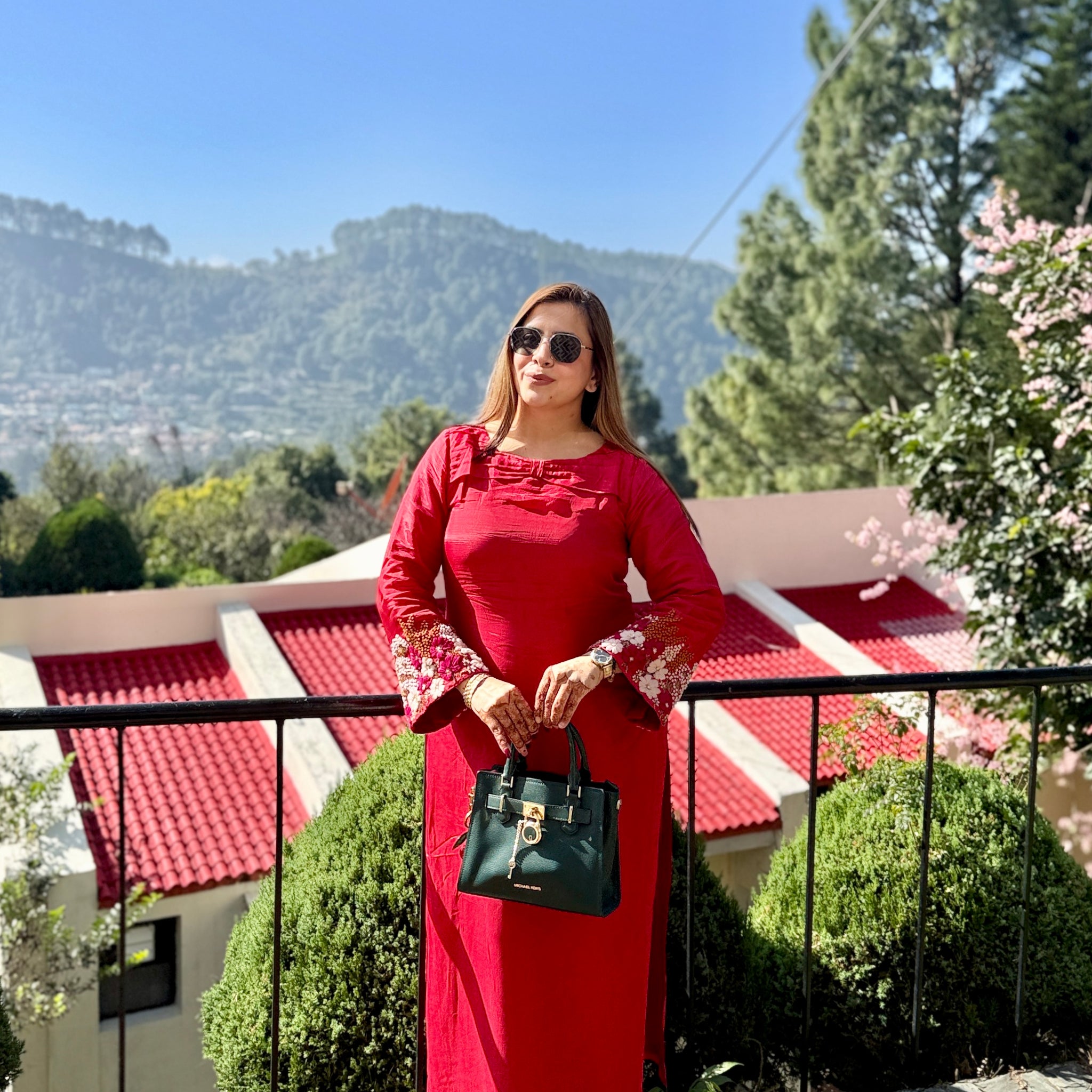 Coral Embroidered Suit