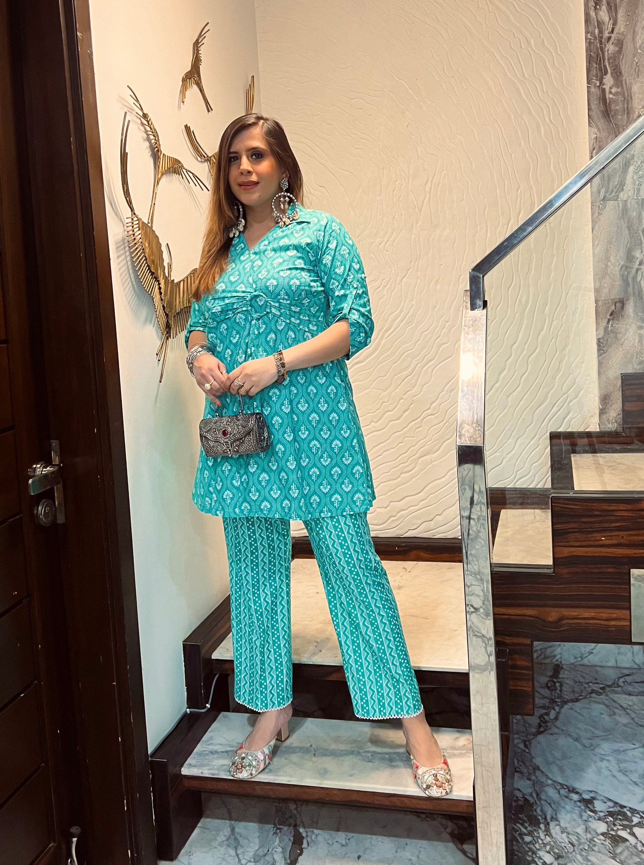Mint Jaipuri Co-Ord