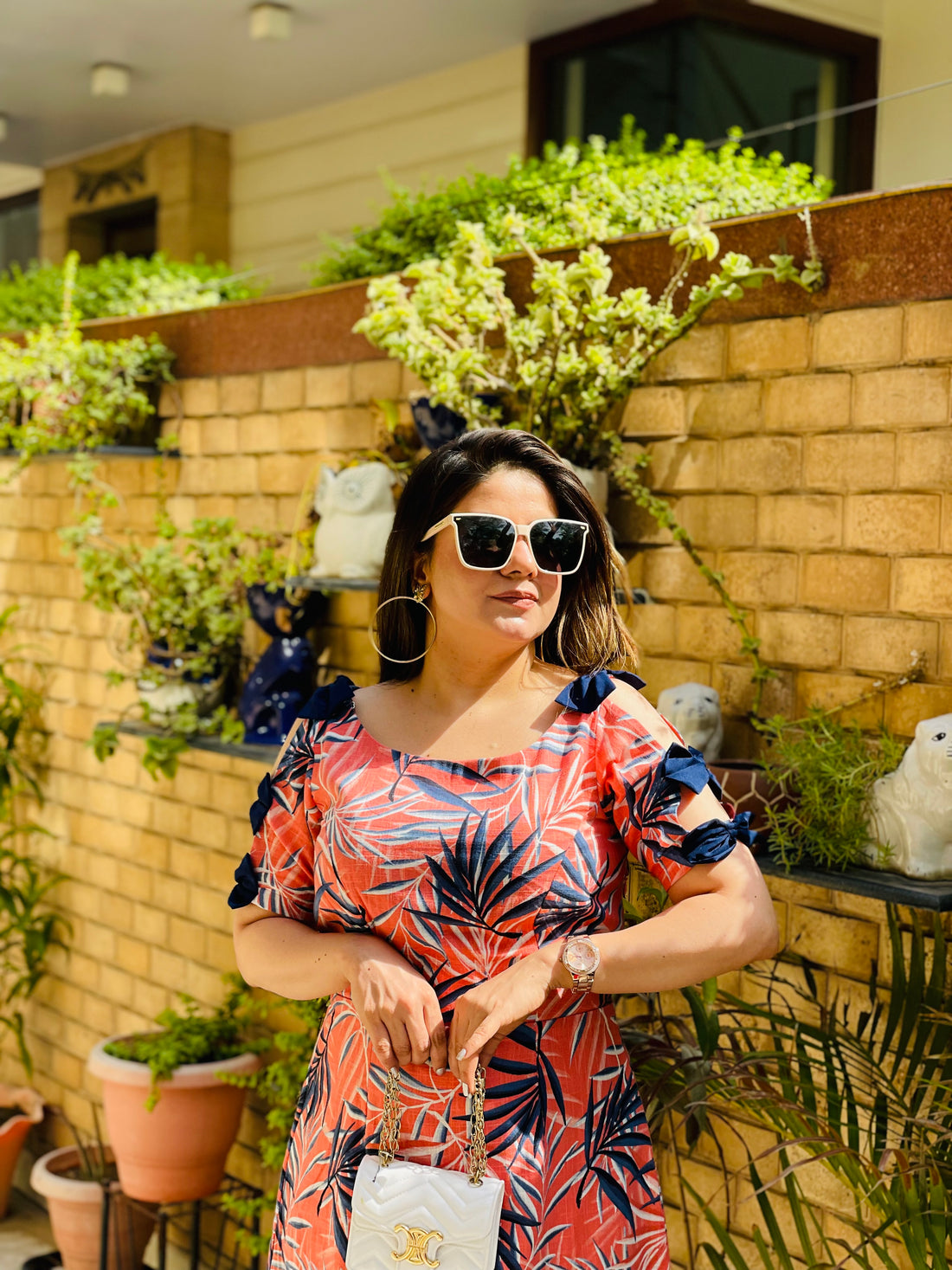 Bow Down Peach Linen Midi