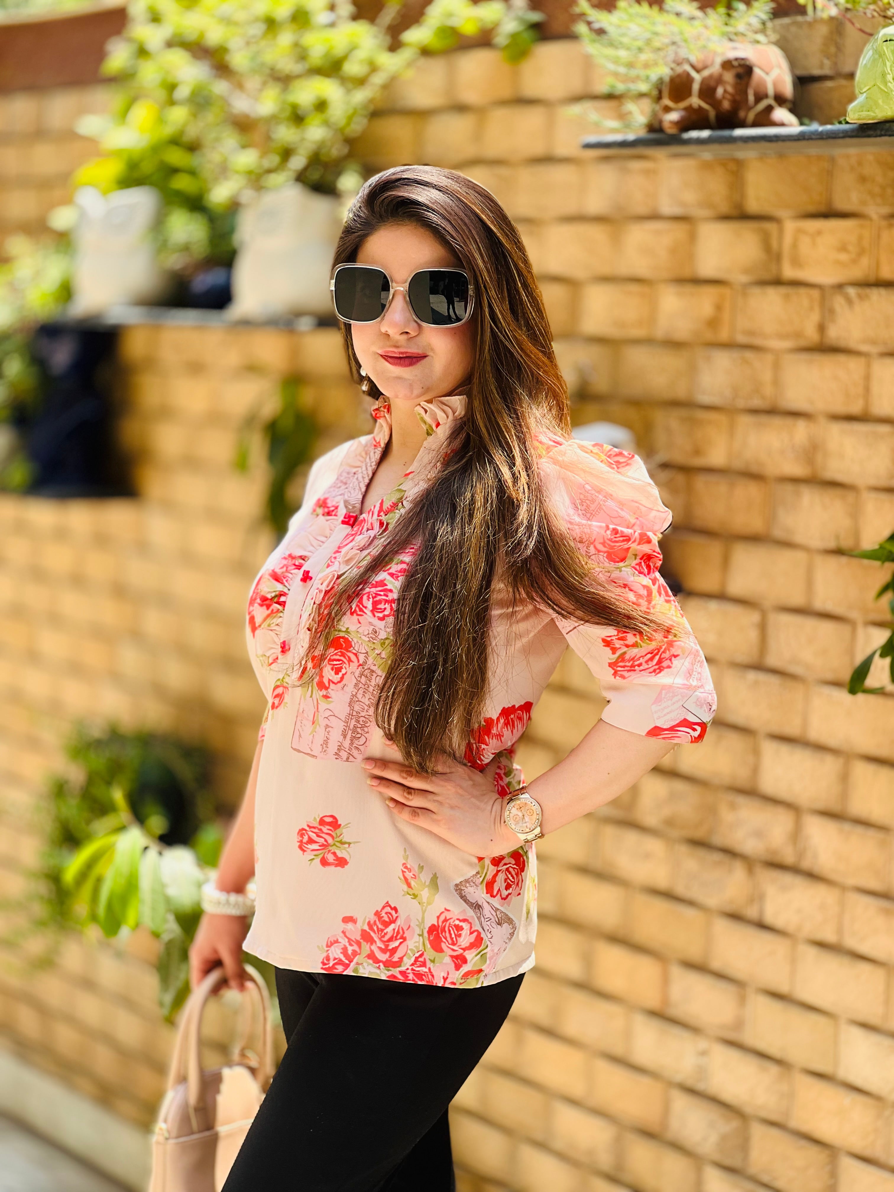 Blushed In Peach Top