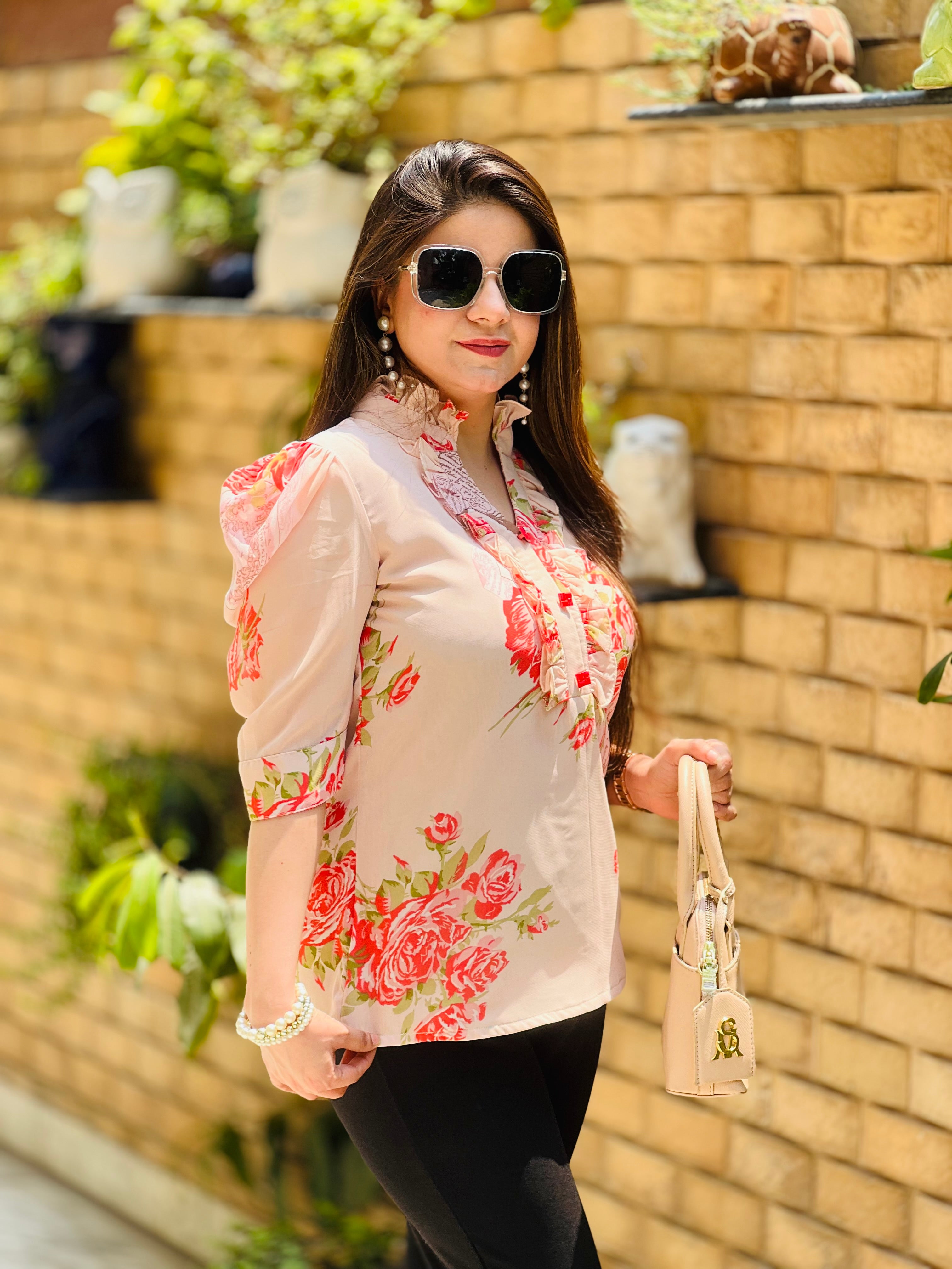 Blushed In Peach Top