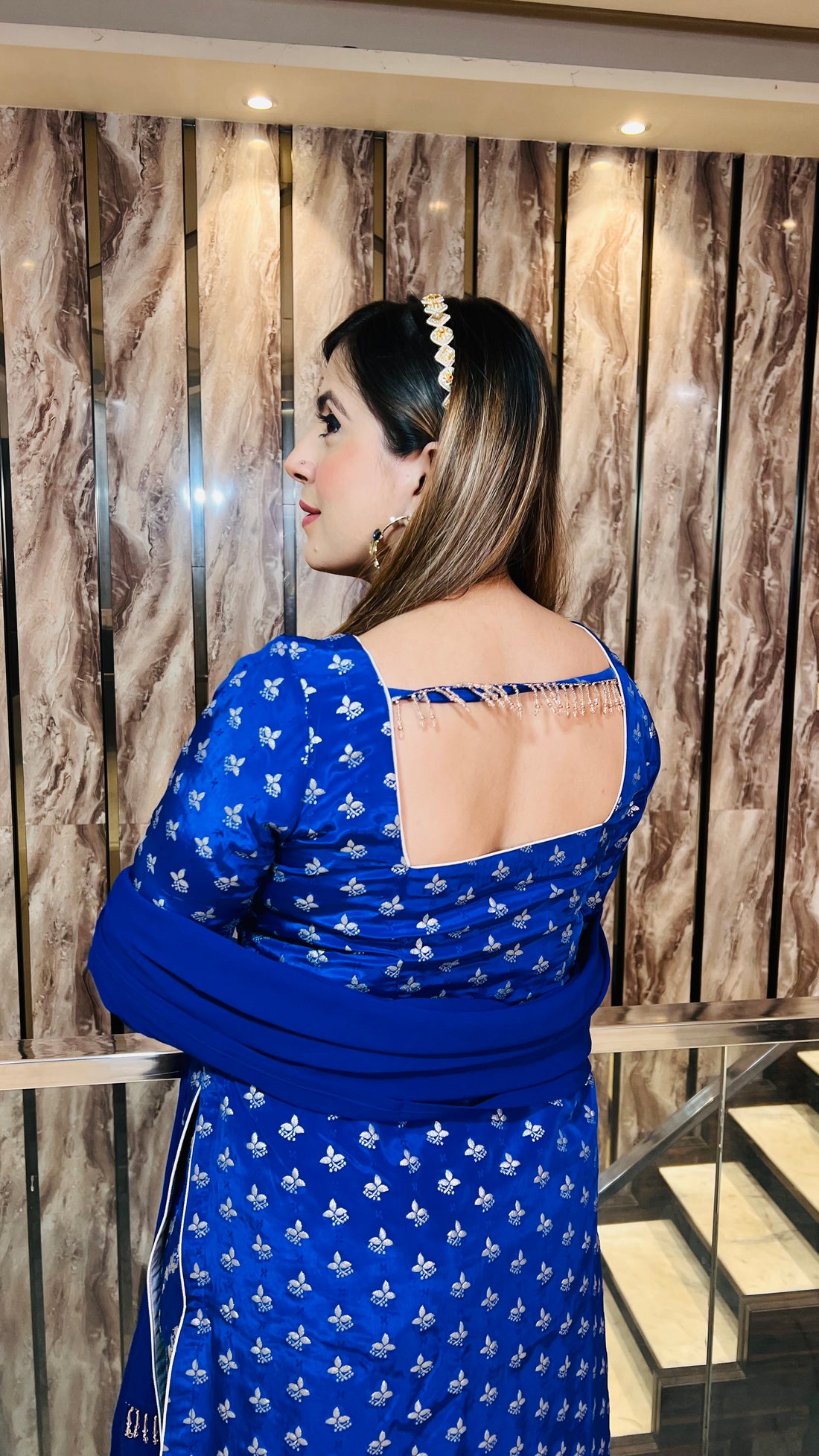 Royal Blue Crepe Suit