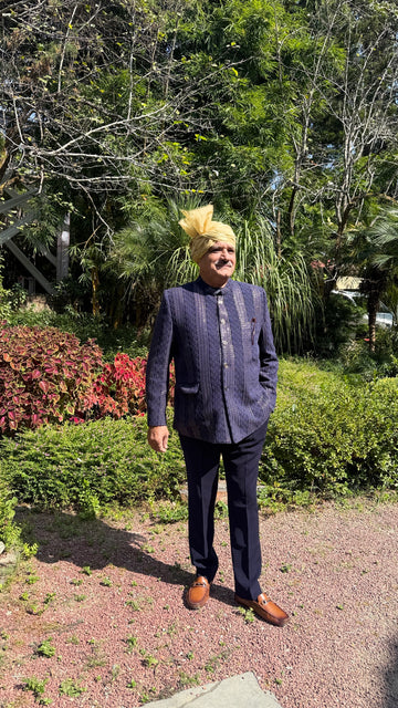 Blue Chikankari Bandhgala