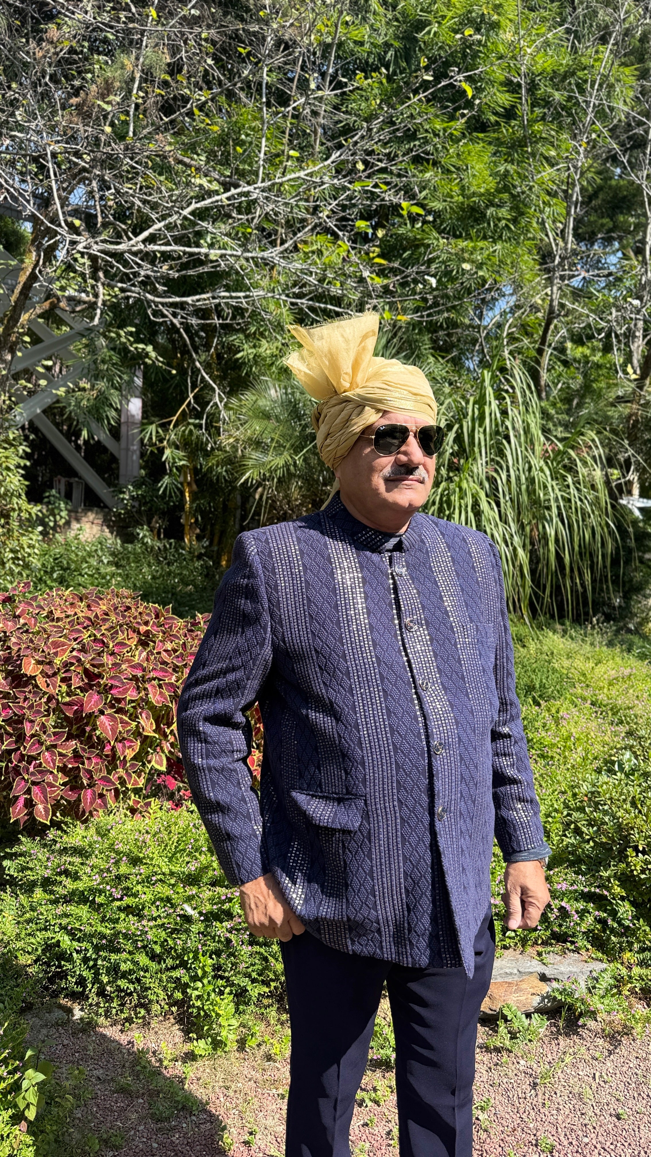 Blue Chikankari Bandhgala