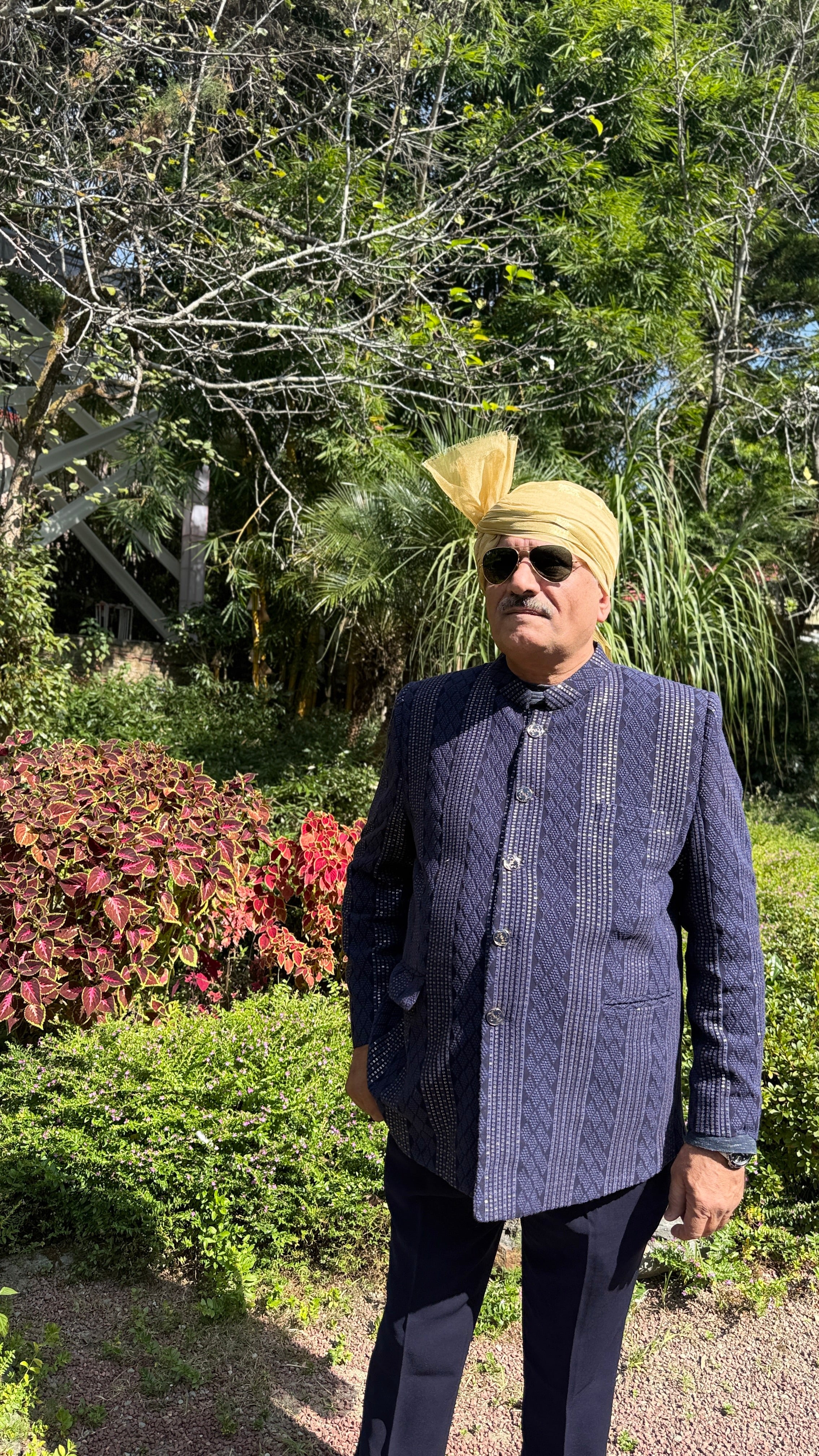 Blue Chikankari Bandhgala