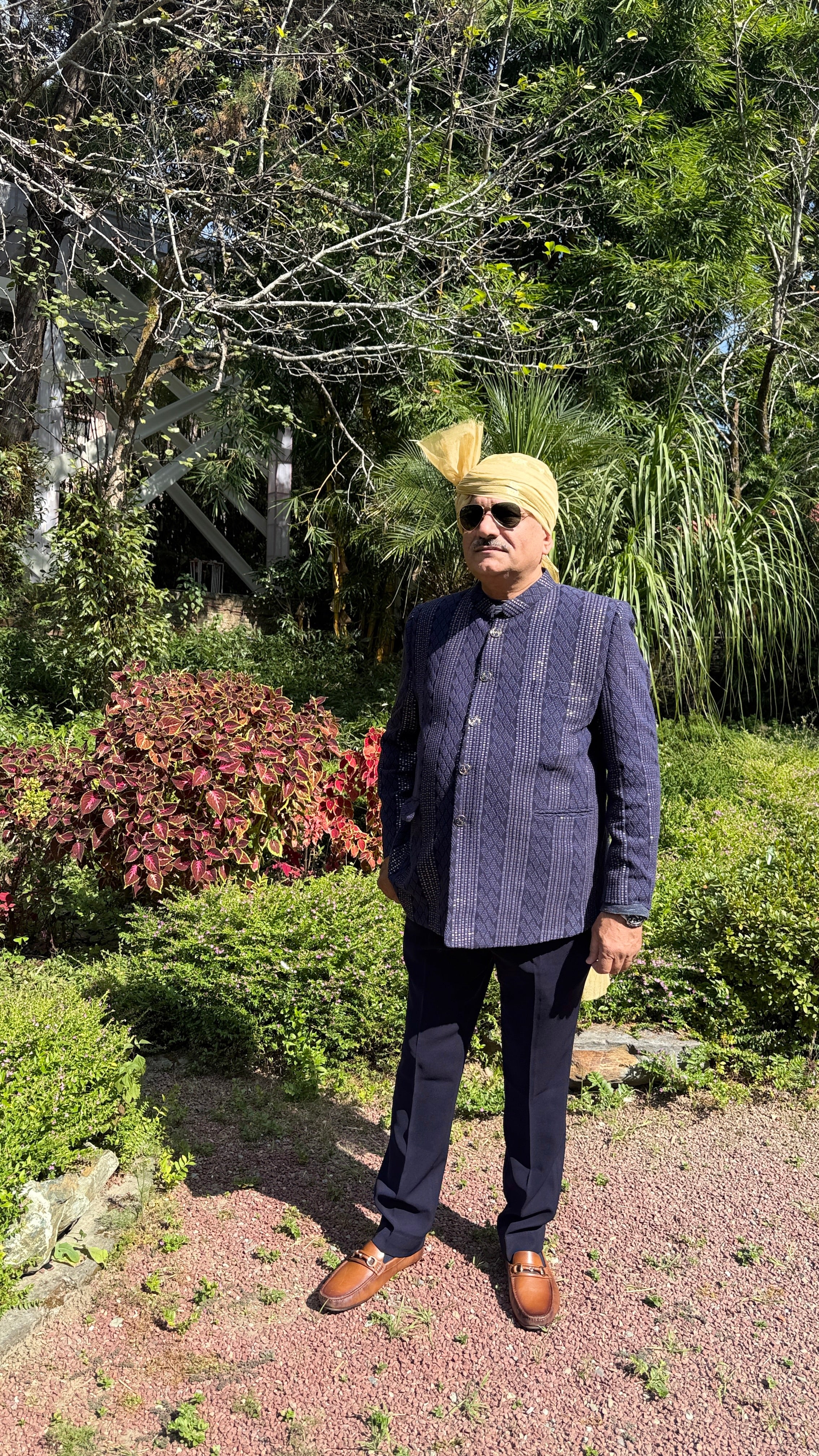 Blue Chikankari Bandhgala