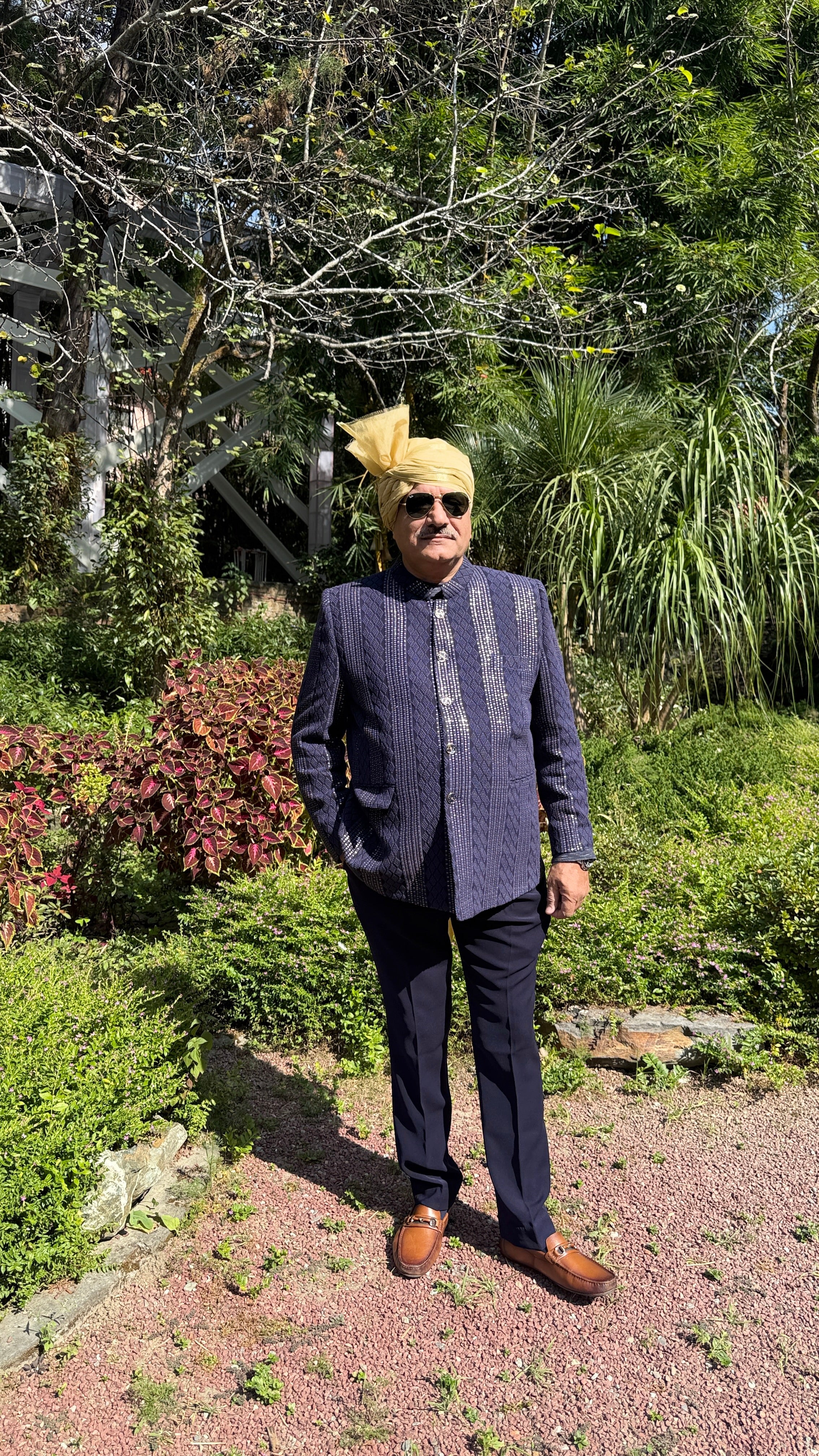 Blue Chikankari Bandhgala