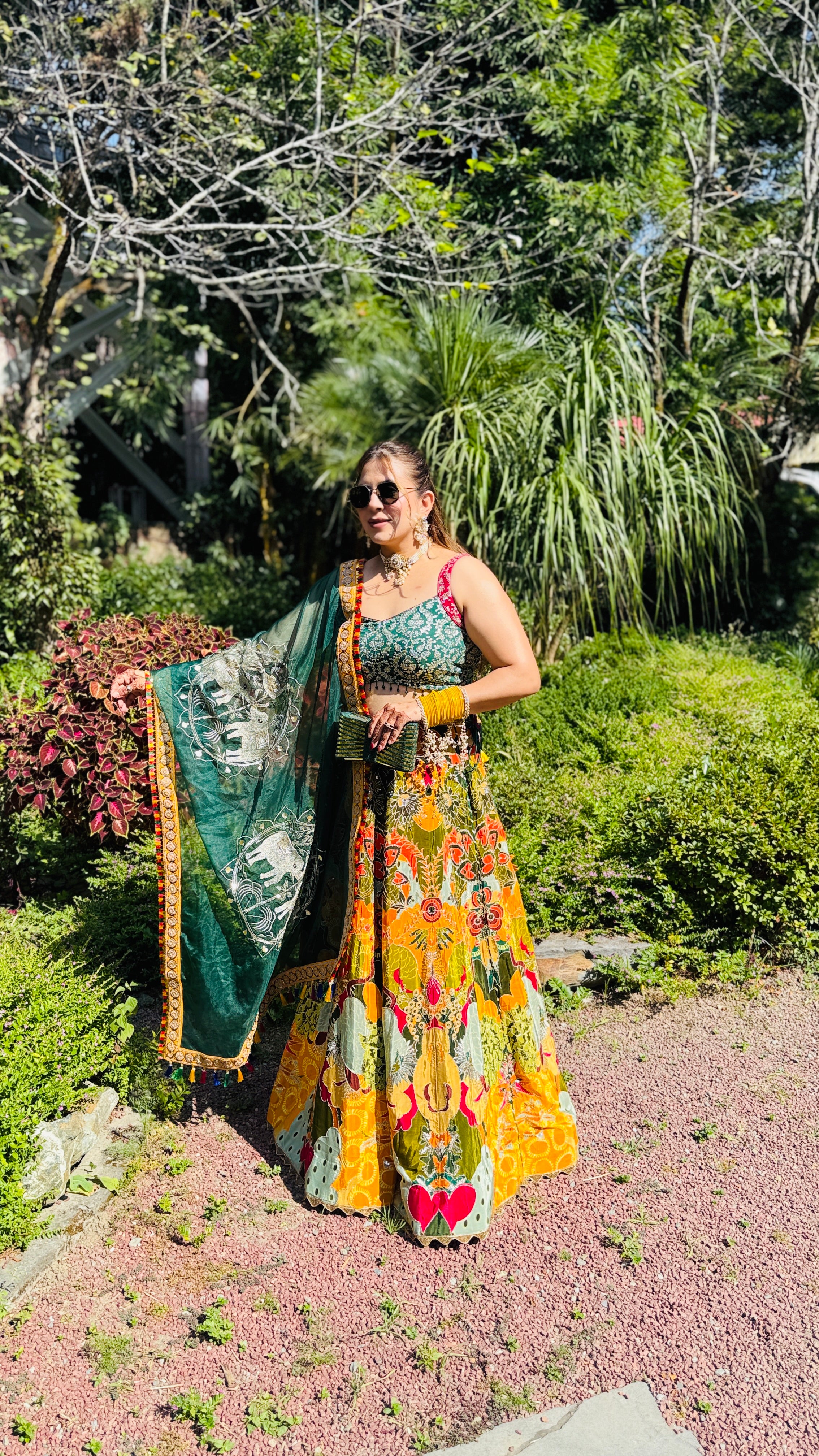 Green Tusk Lehenga