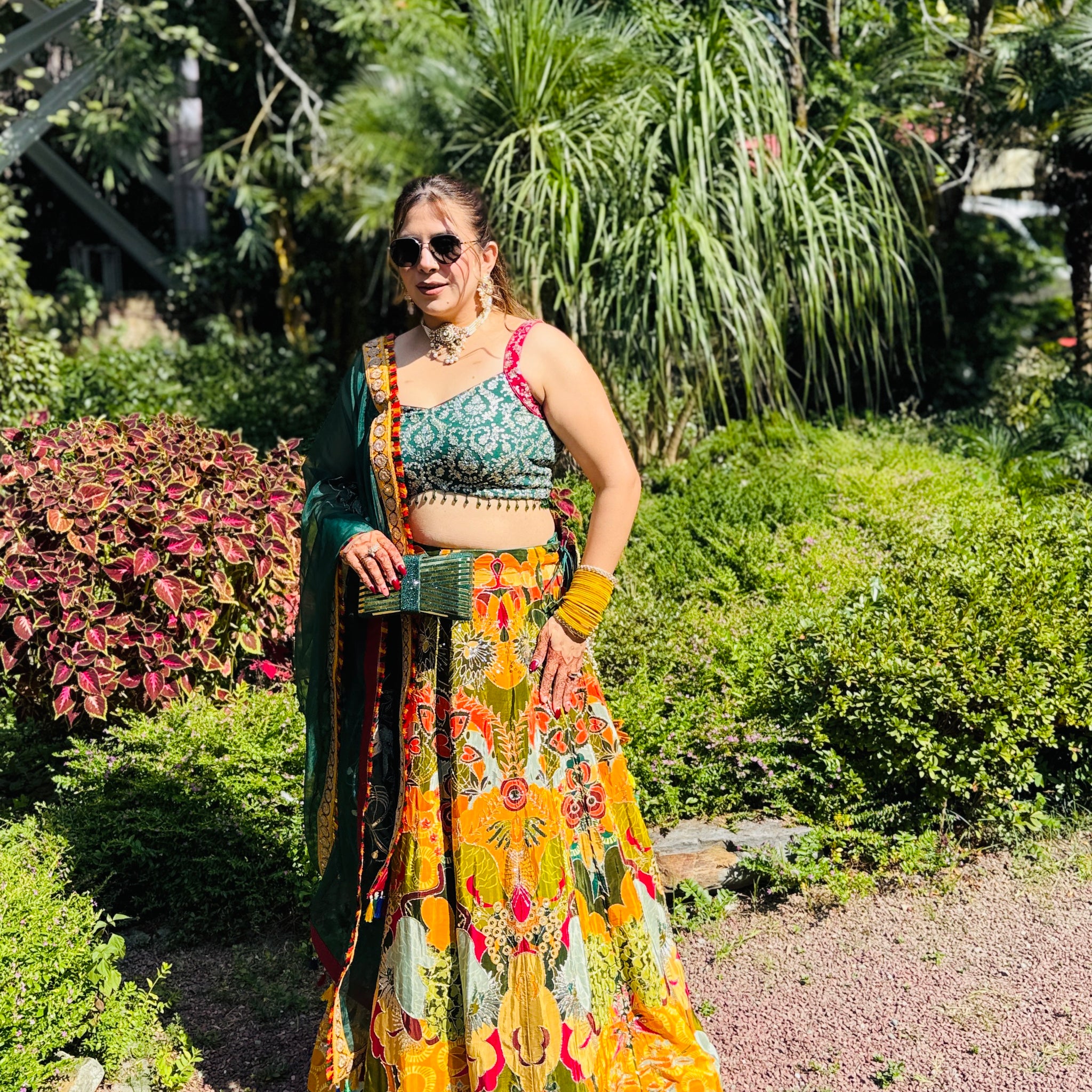 Green Tusk Lehenga