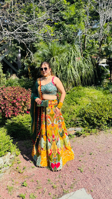 Green Tusk Lehenga