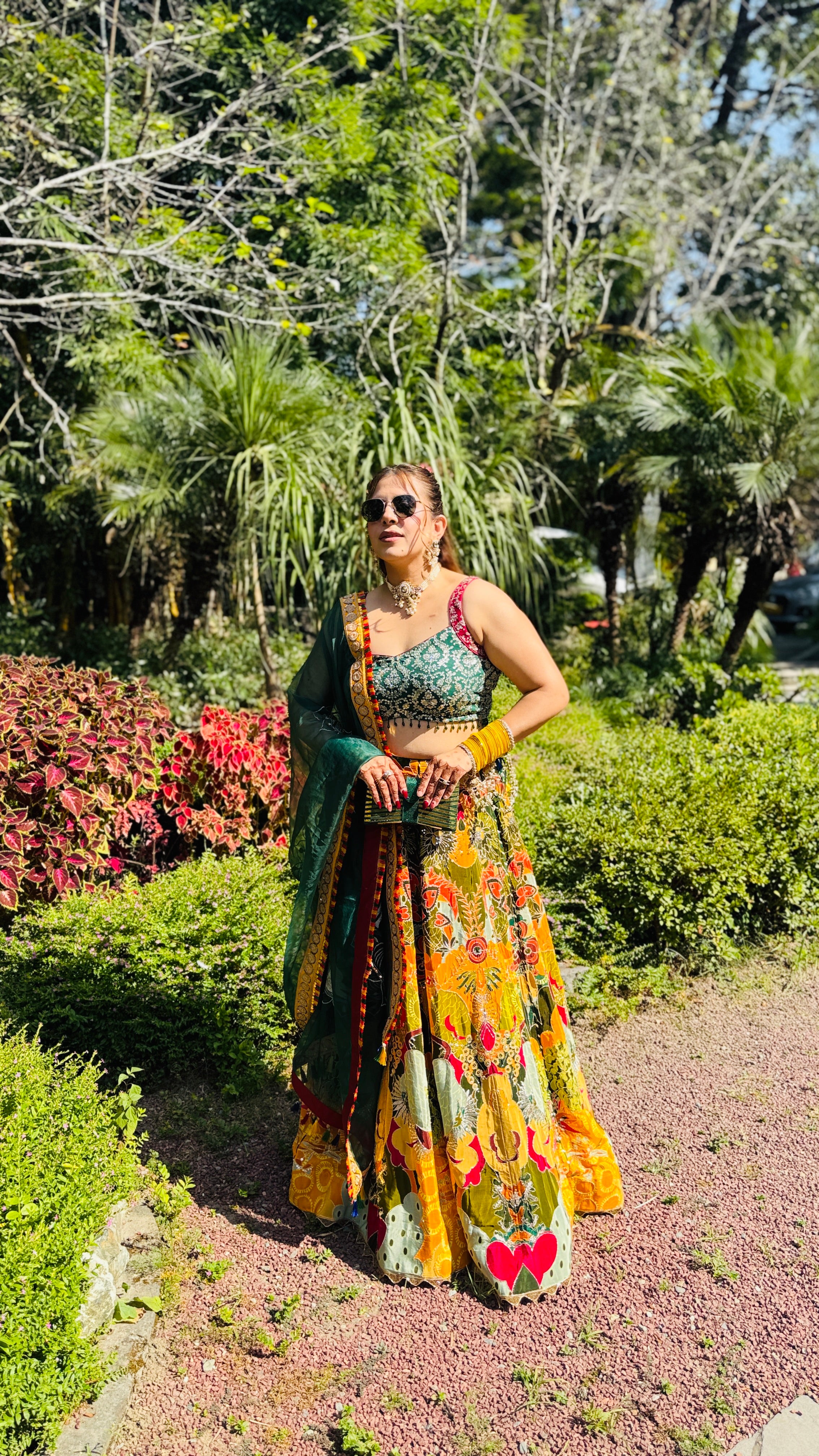 Green Tusk Lehenga