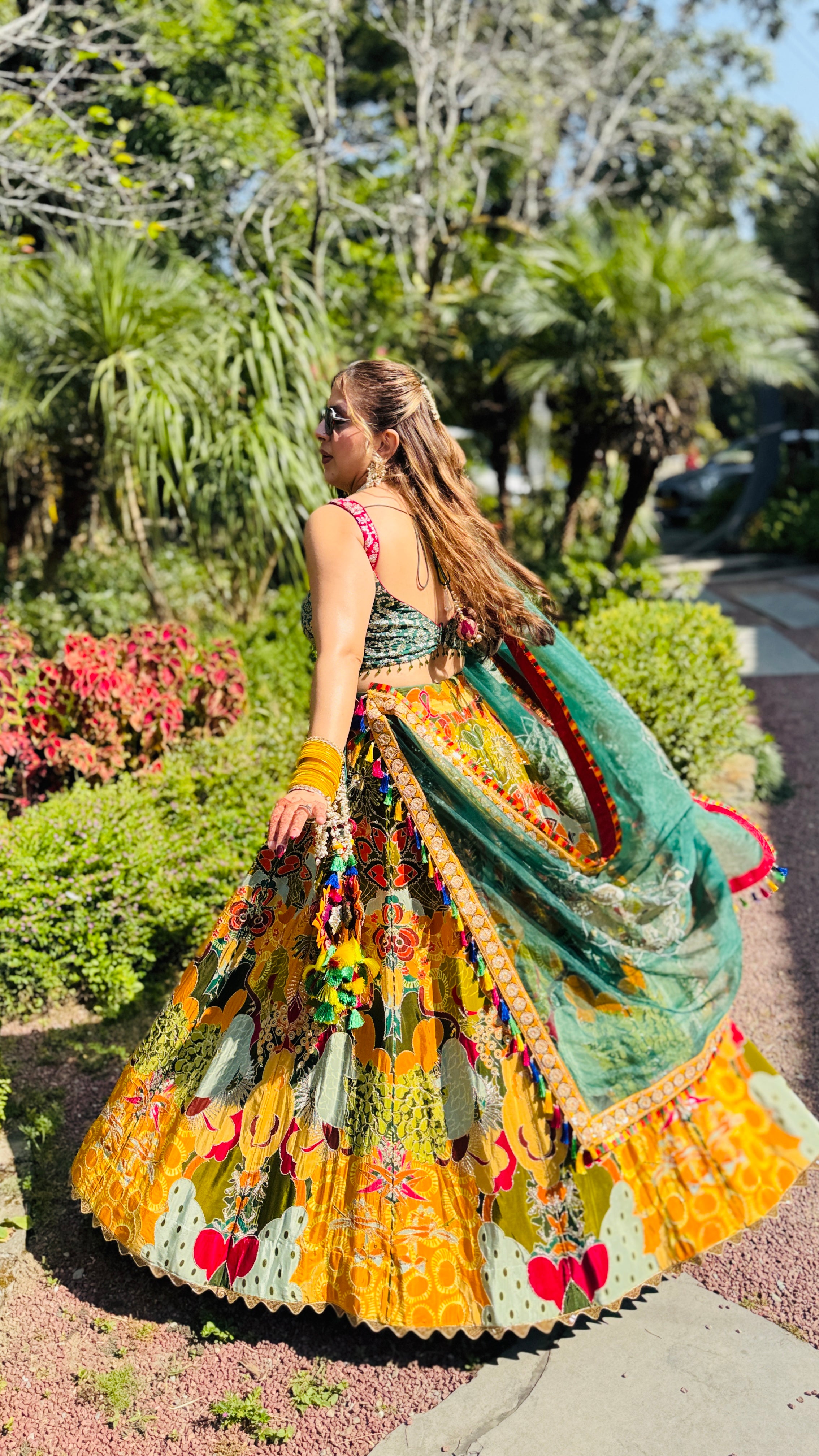 Green Tusk Lehenga