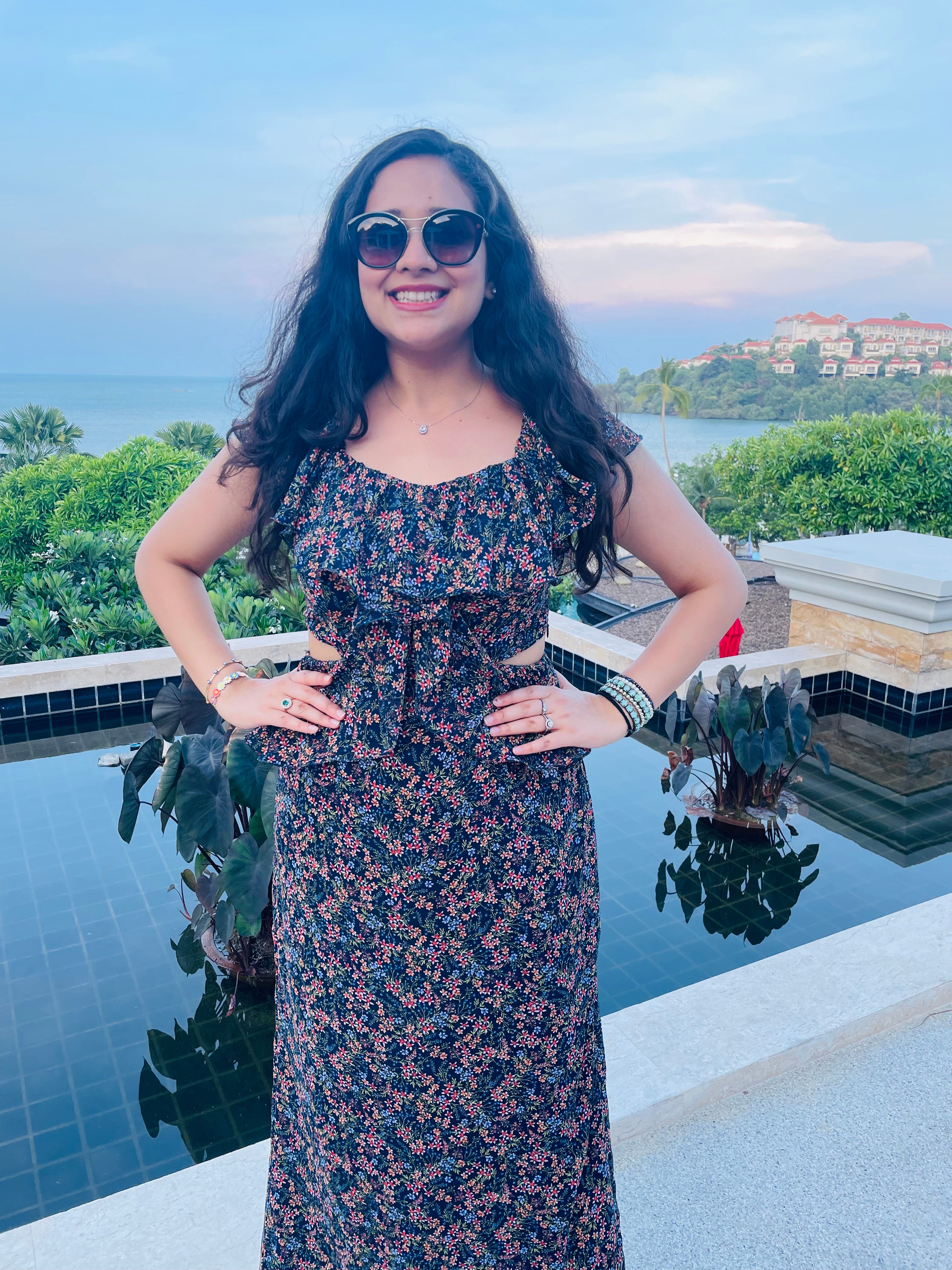 Navy Blue Cut Maxi Dress