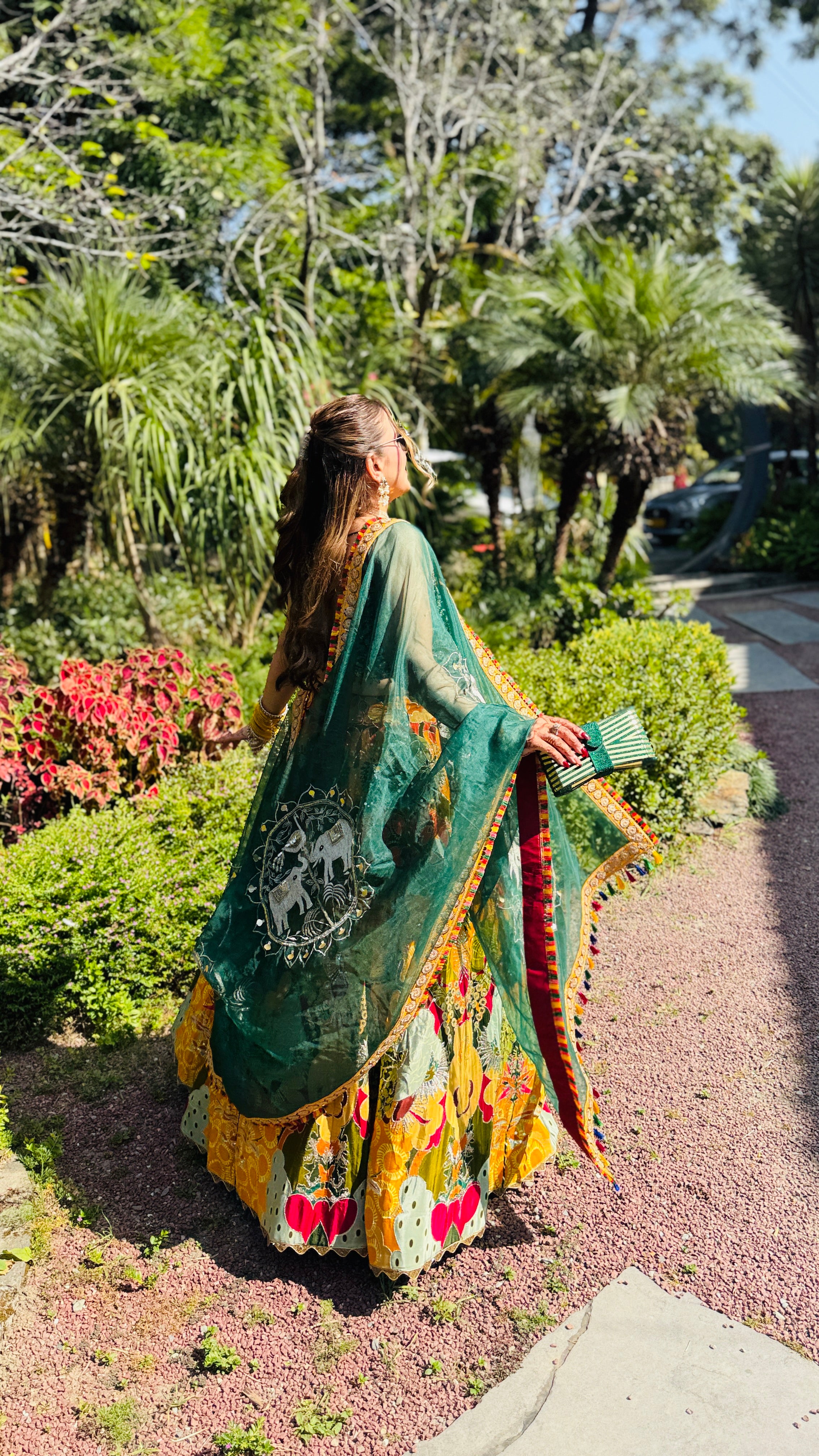 Green Tusk Lehenga