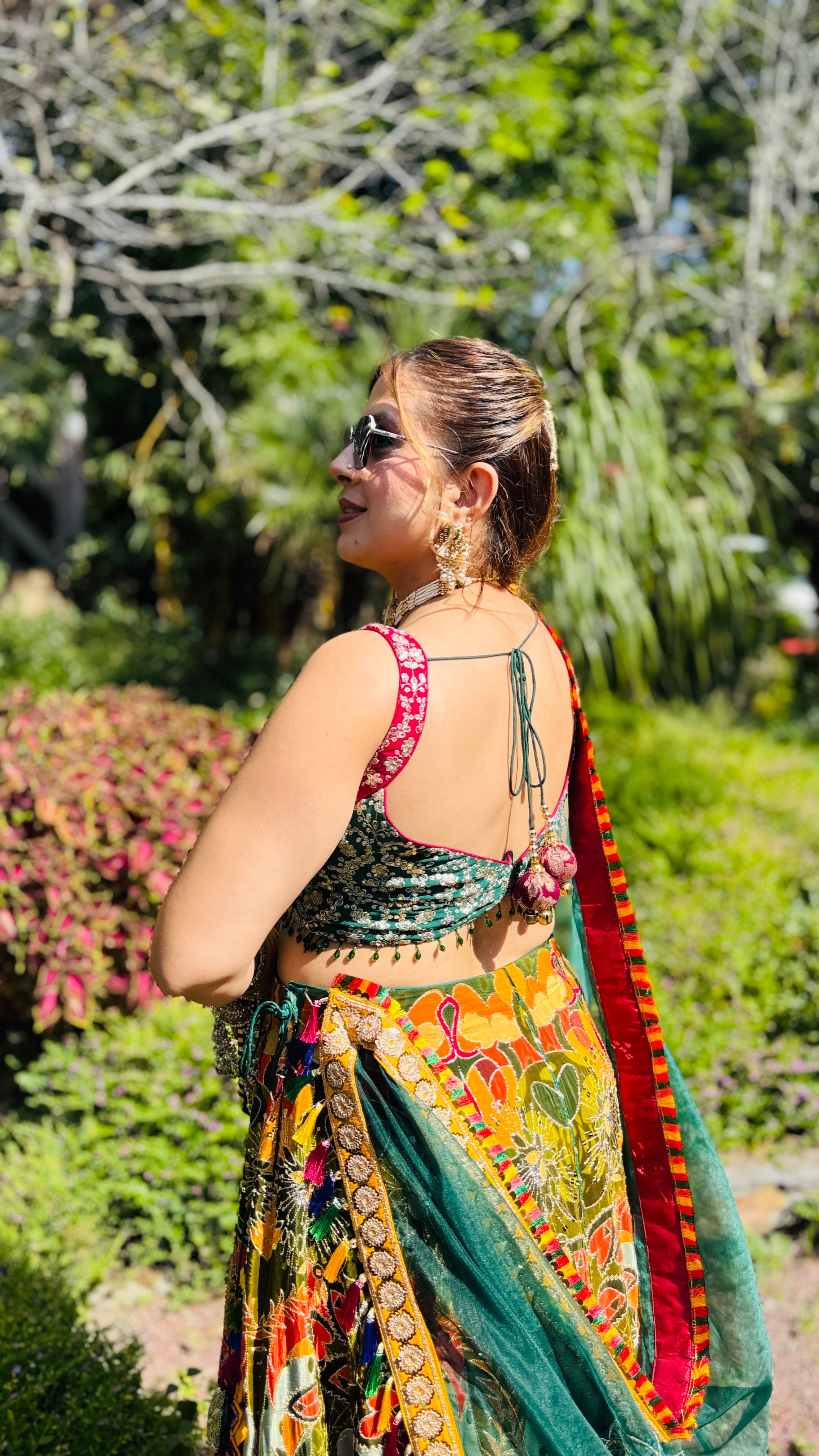 Green Tusk Lehenga