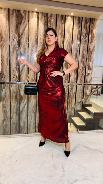 Metalic Red Drape