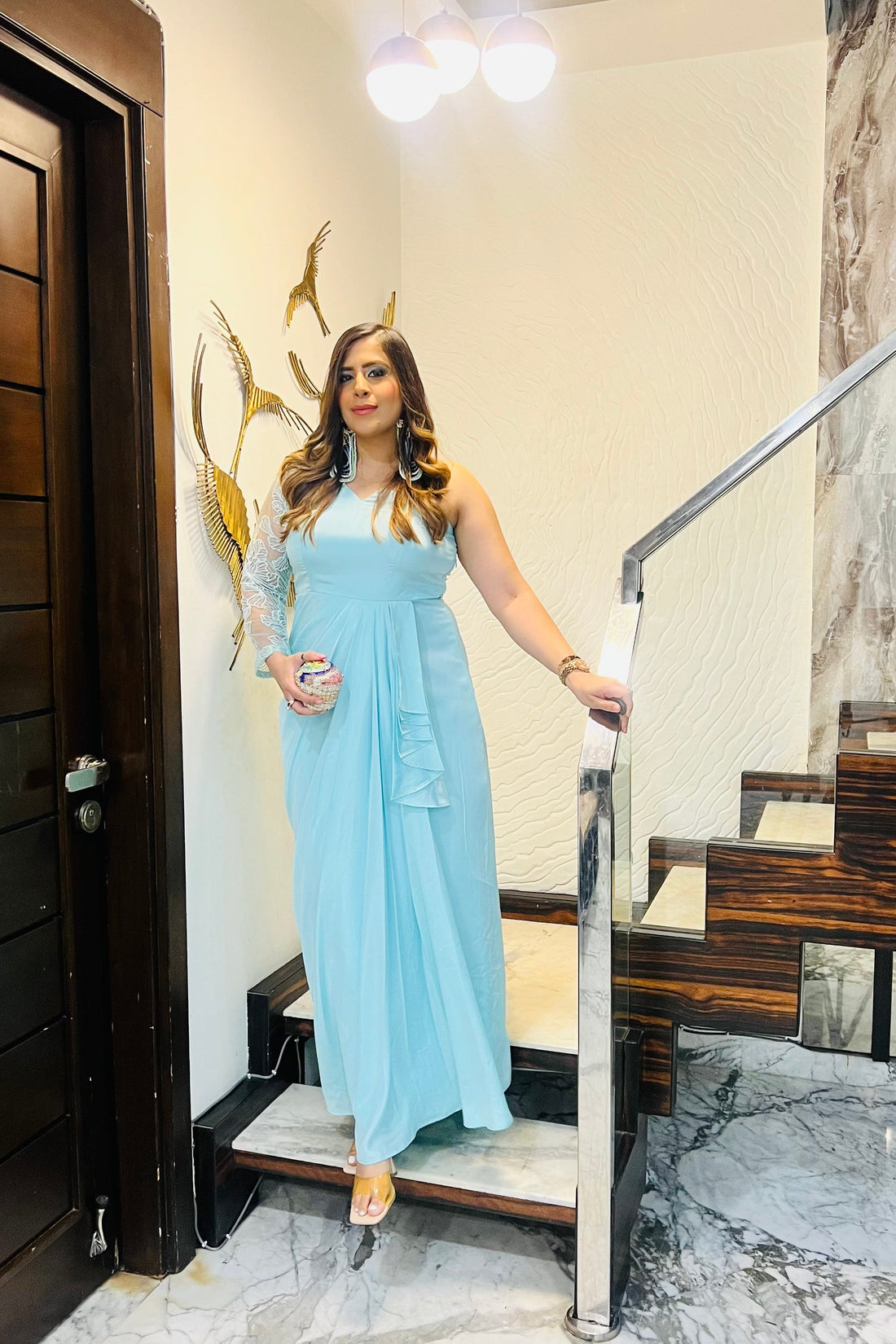 Sky Blue Diwali Drape