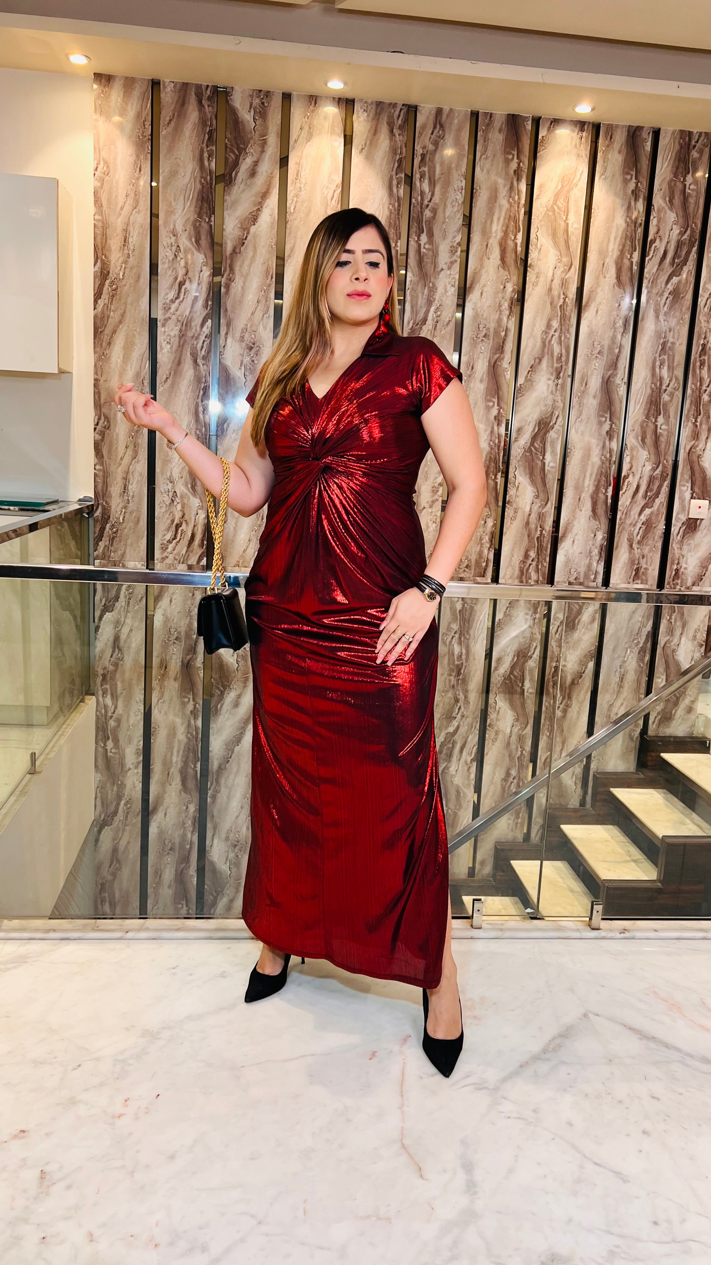 Metalic Red Drape