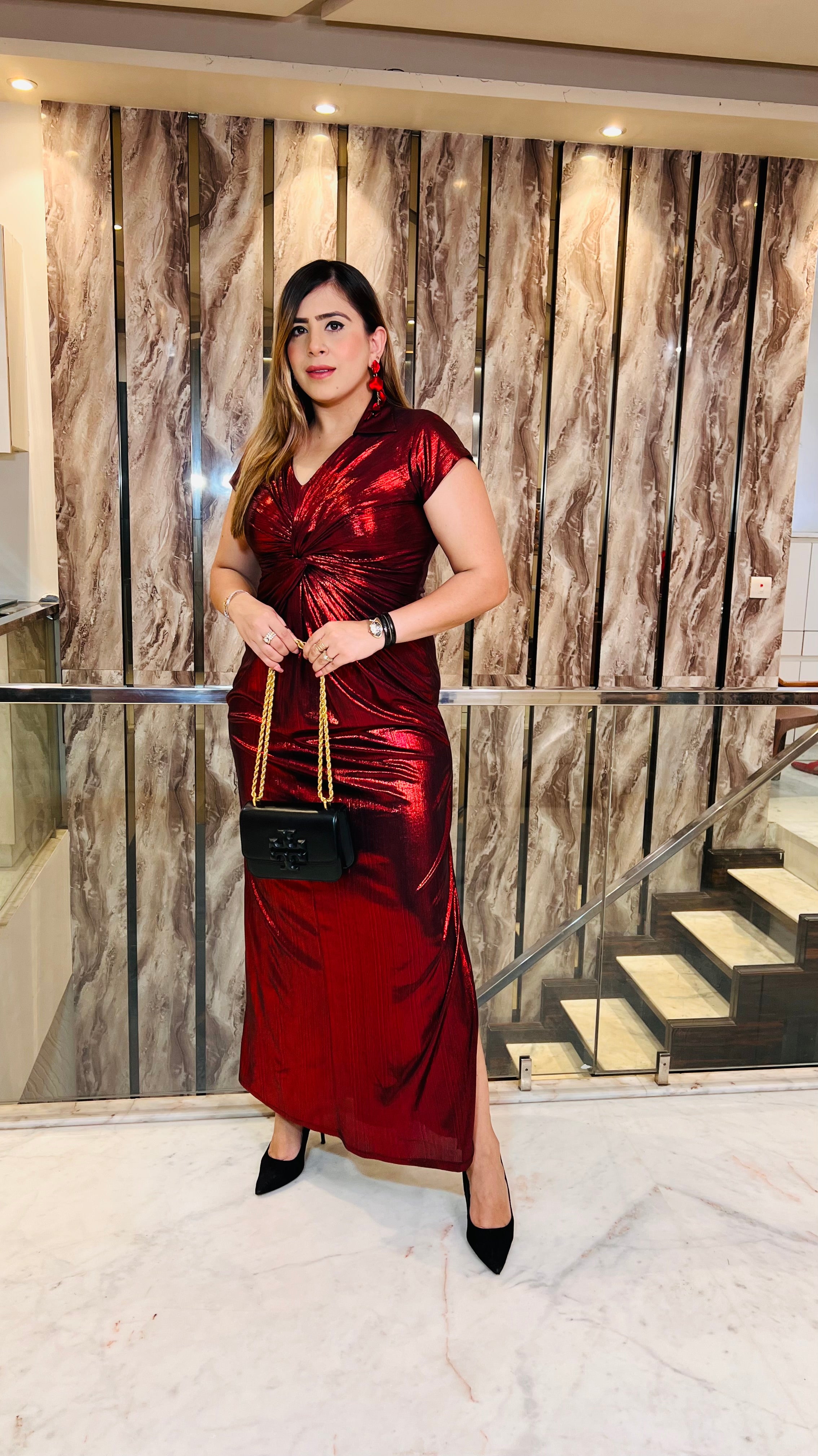 Metalic Red Drape
