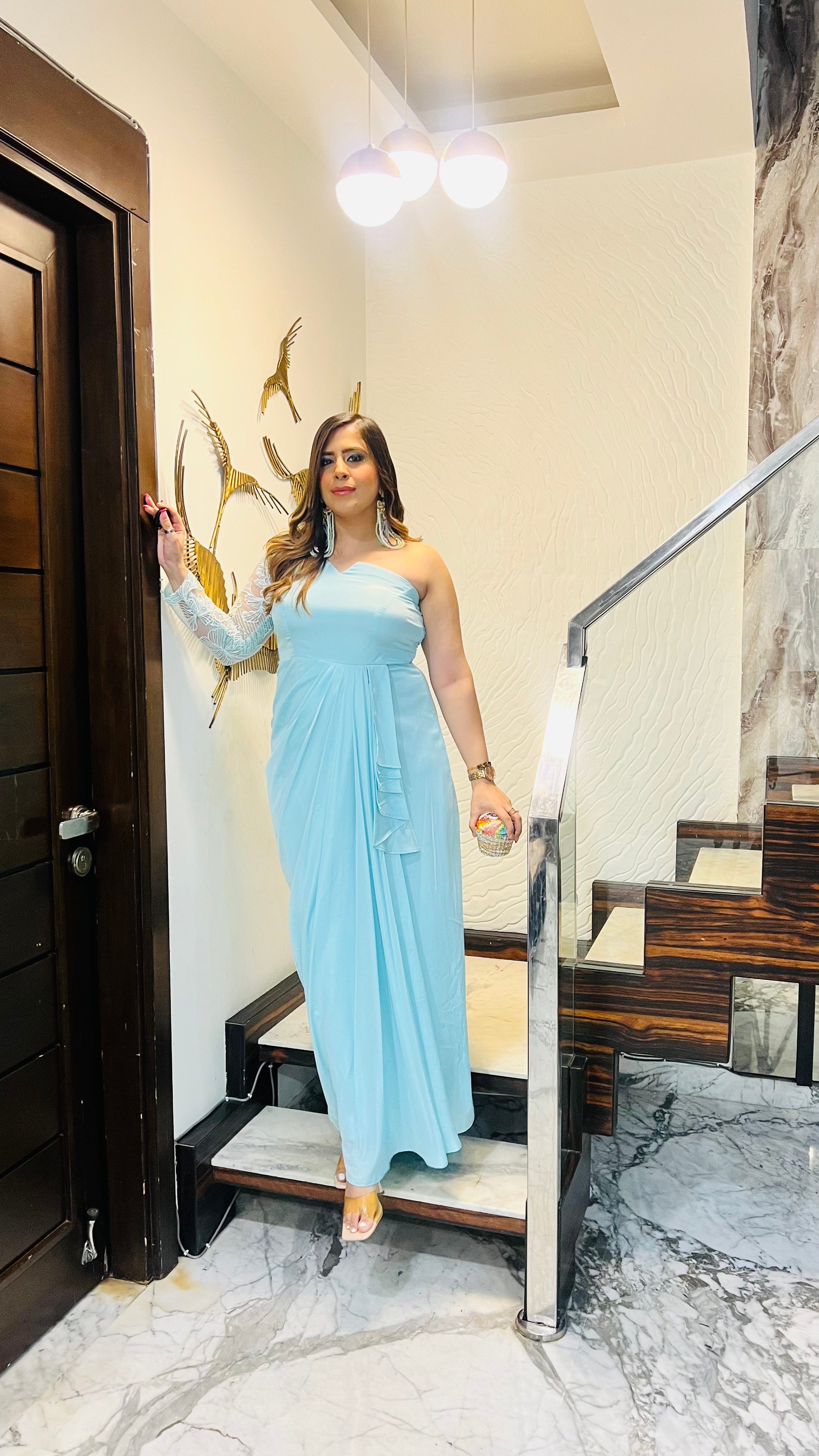 Sky Blue Diwali Drape