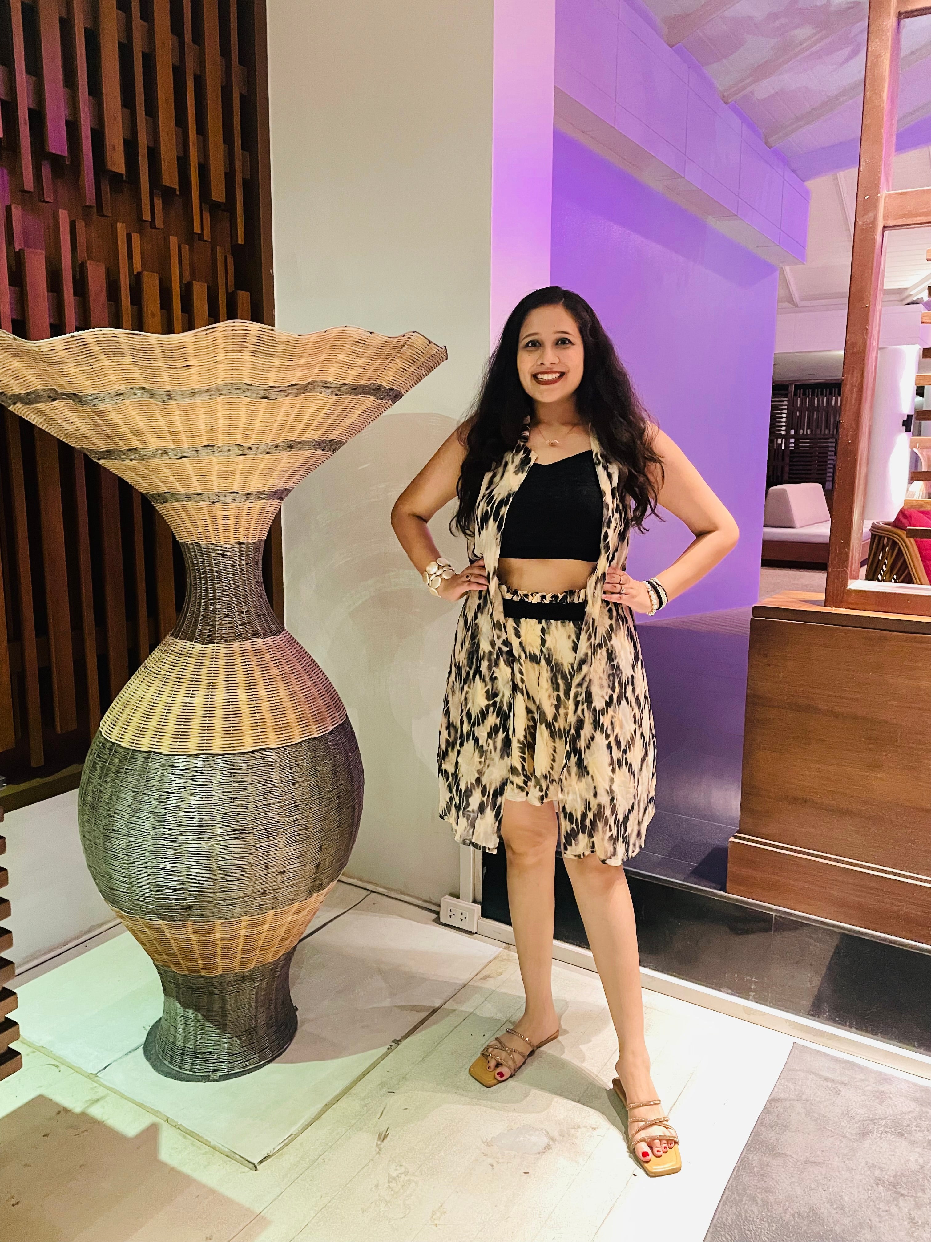 Beige Skirt Co-ord ( With Bustier )