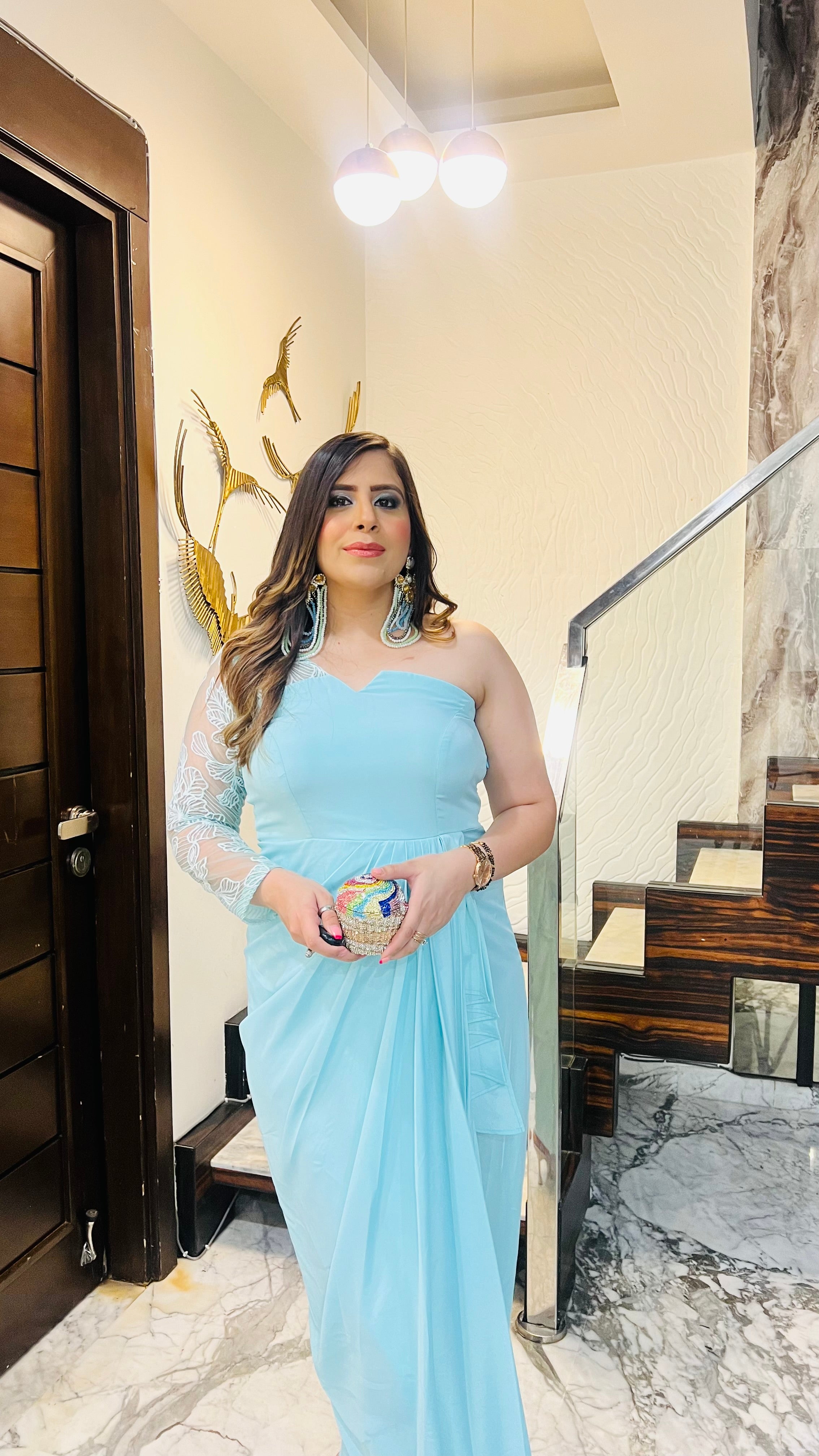 Sky Blue Diwali Drape