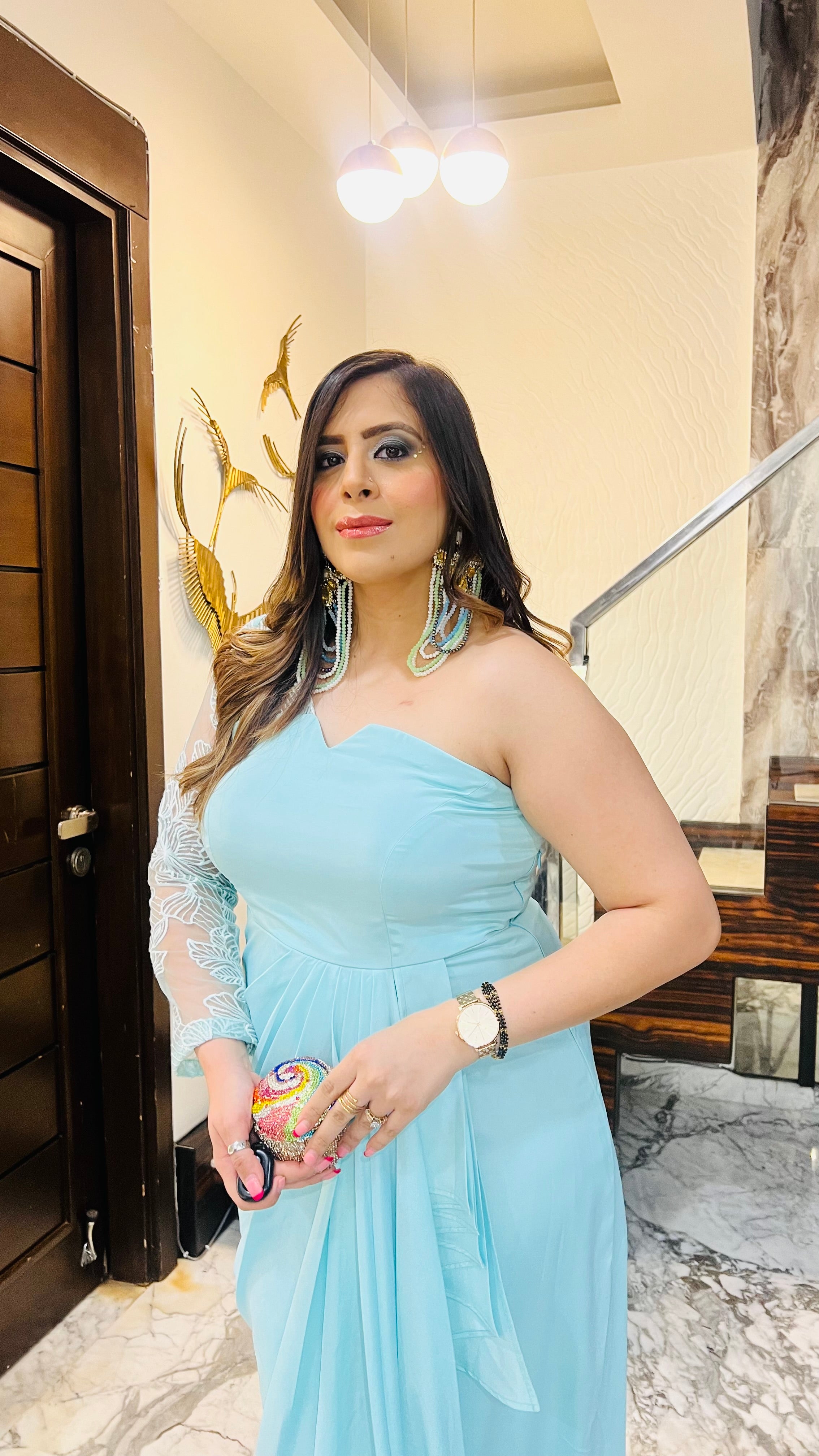 Sky Blue Diwali Drape