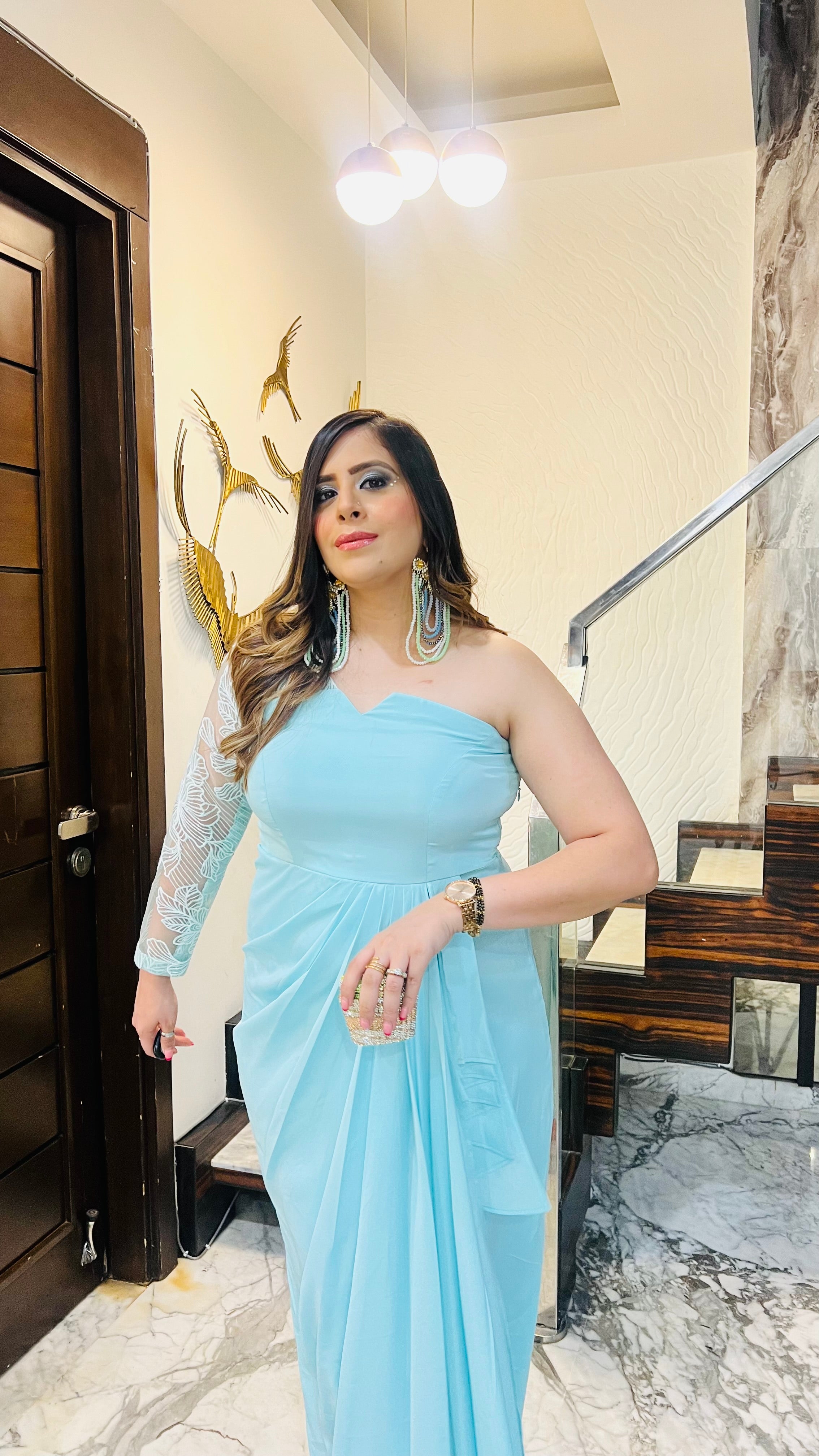 Sky Blue Diwali Drape