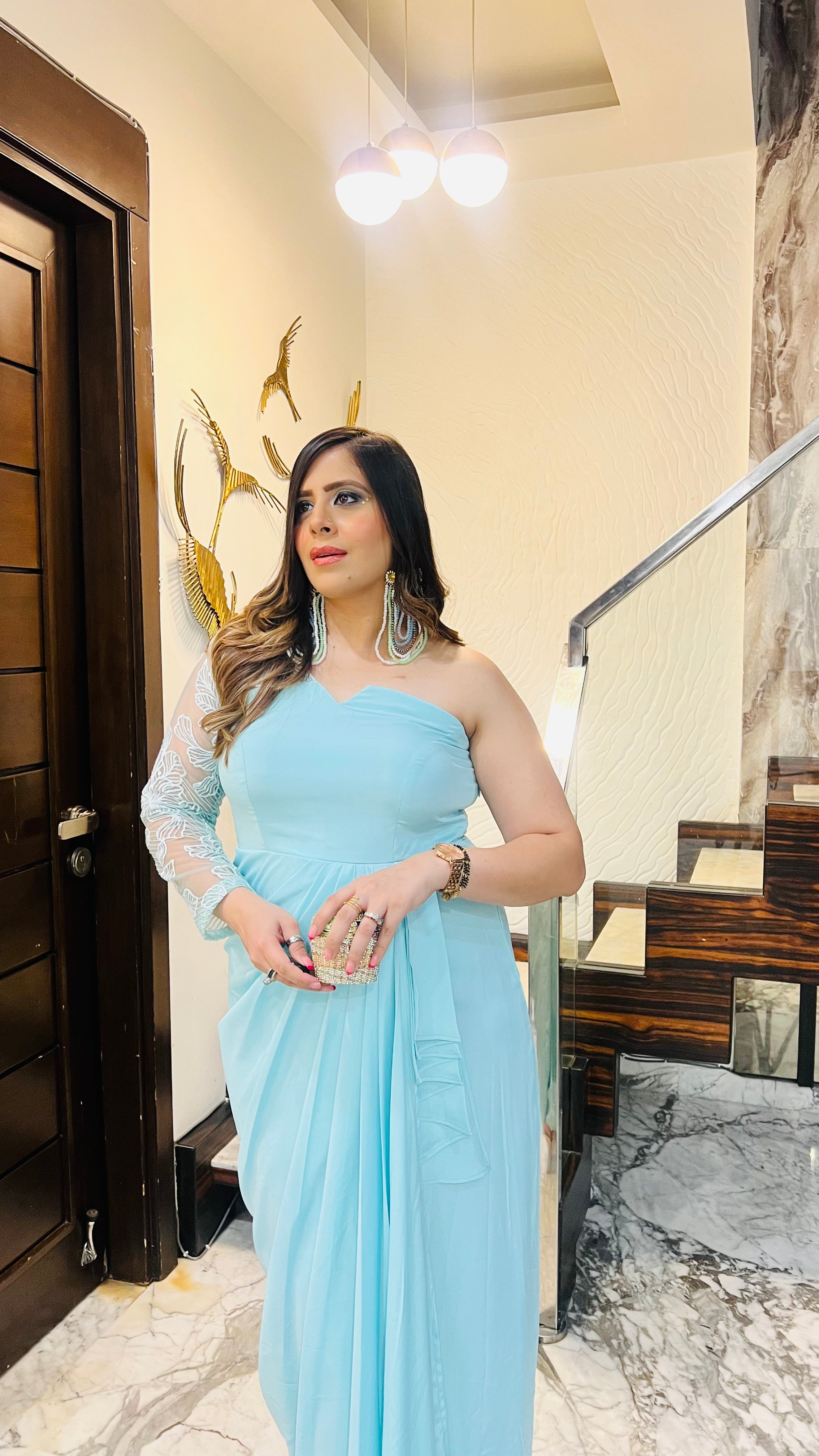 Sky Blue Diwali Drape