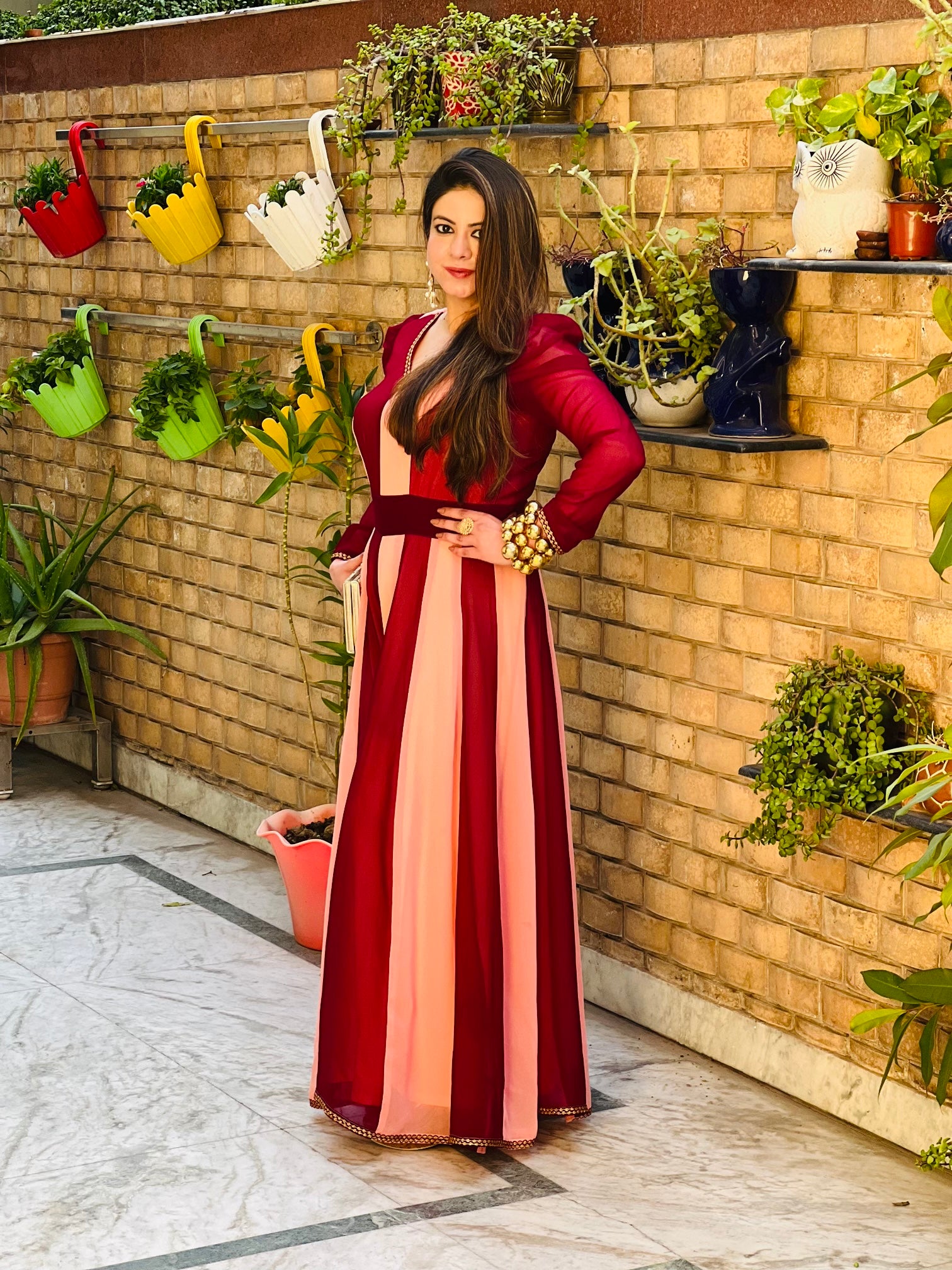 Dual Love Jumpsuit (Wine - Peach)