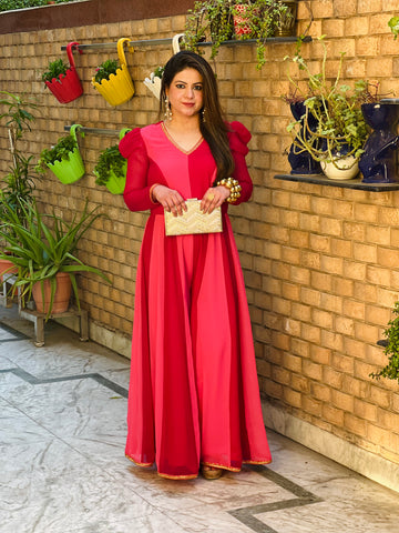 Dual Love Jumpsuit (Red - Hot Pink)