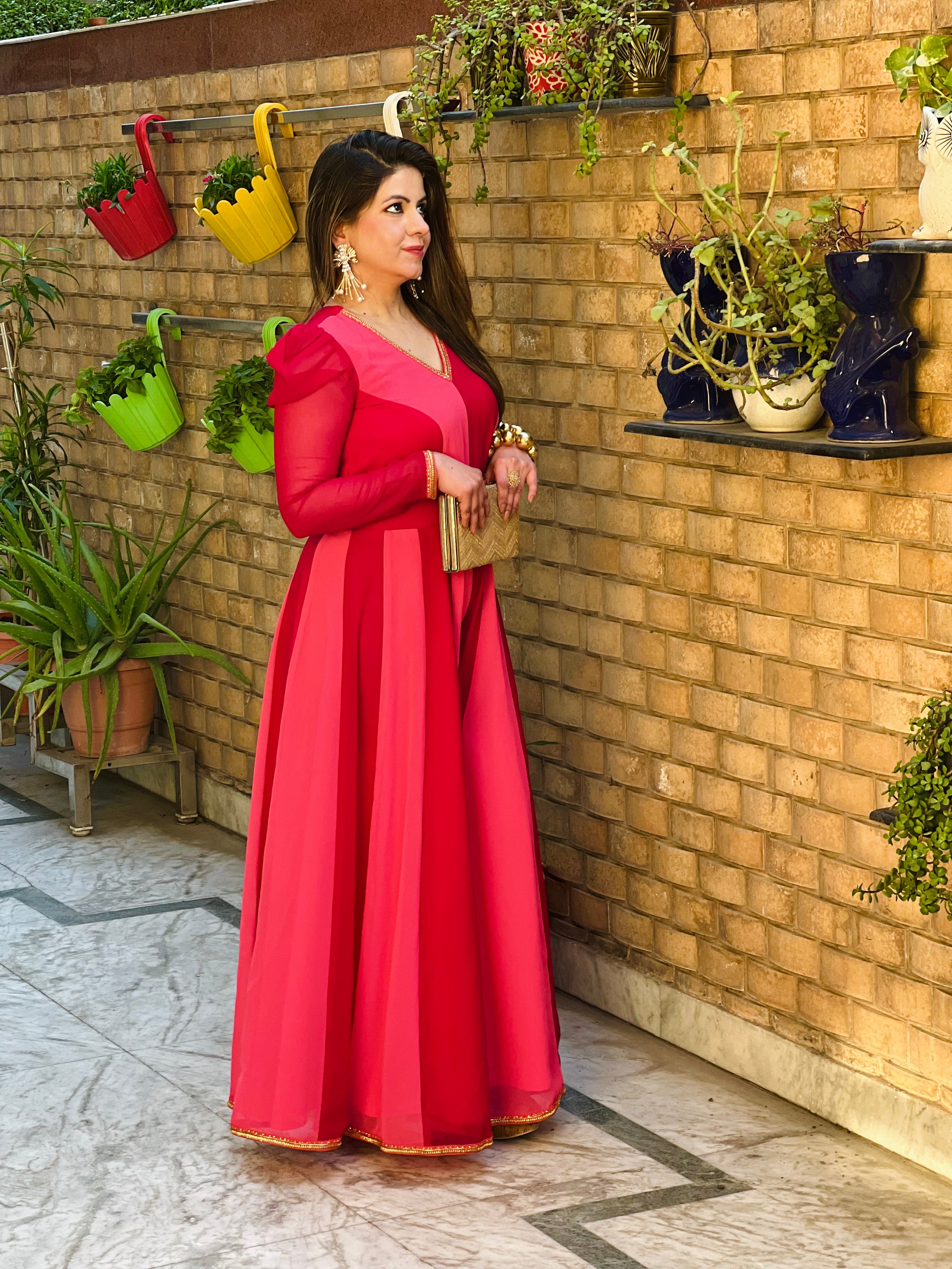 Dual Love Jumpsuit (Red - Hot Pink)