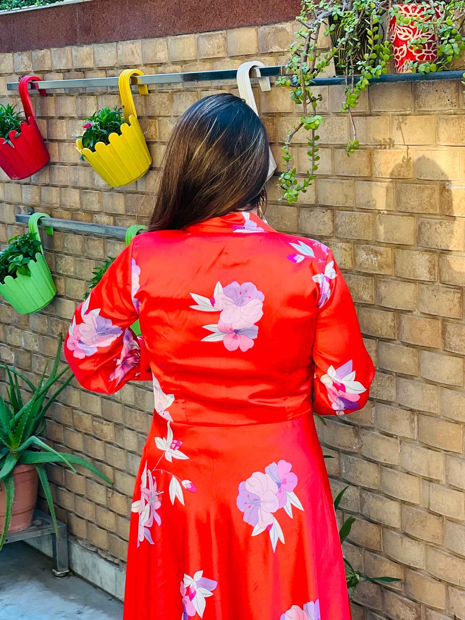 Vermilion Satin Maxi