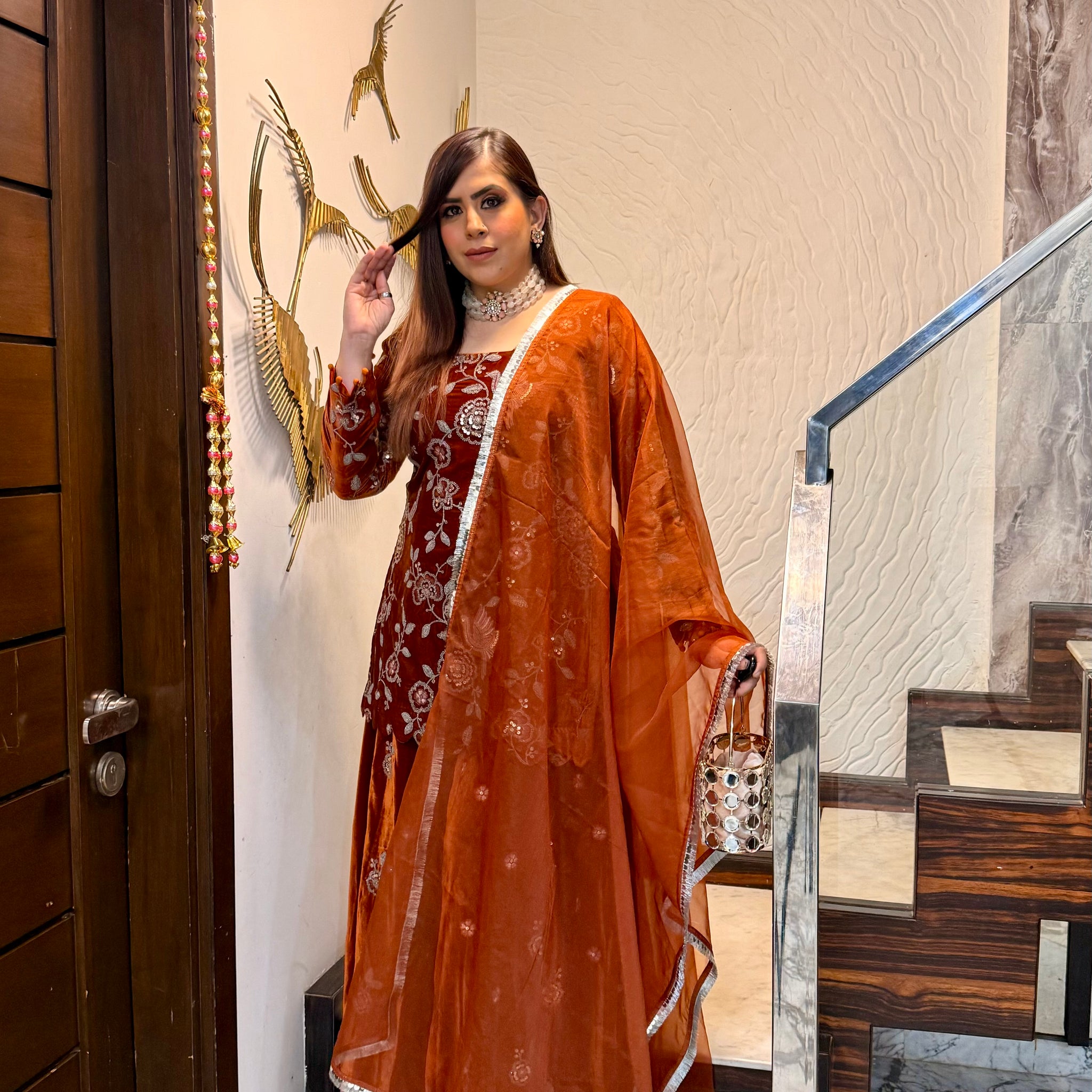 Sunset Radiance Sharara Suit